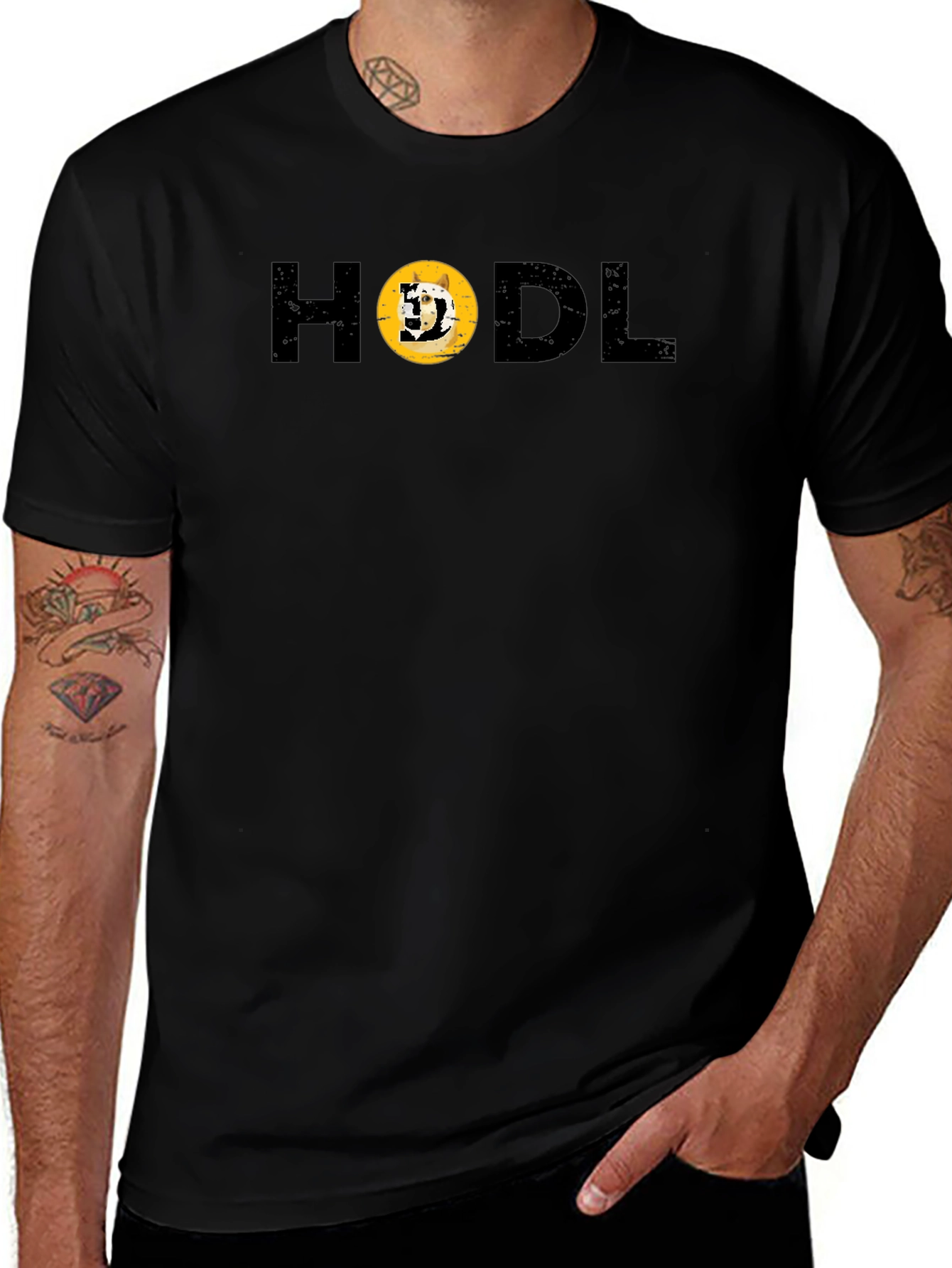 Variant 9 of HODL Doge Crypto Black T-Shirt