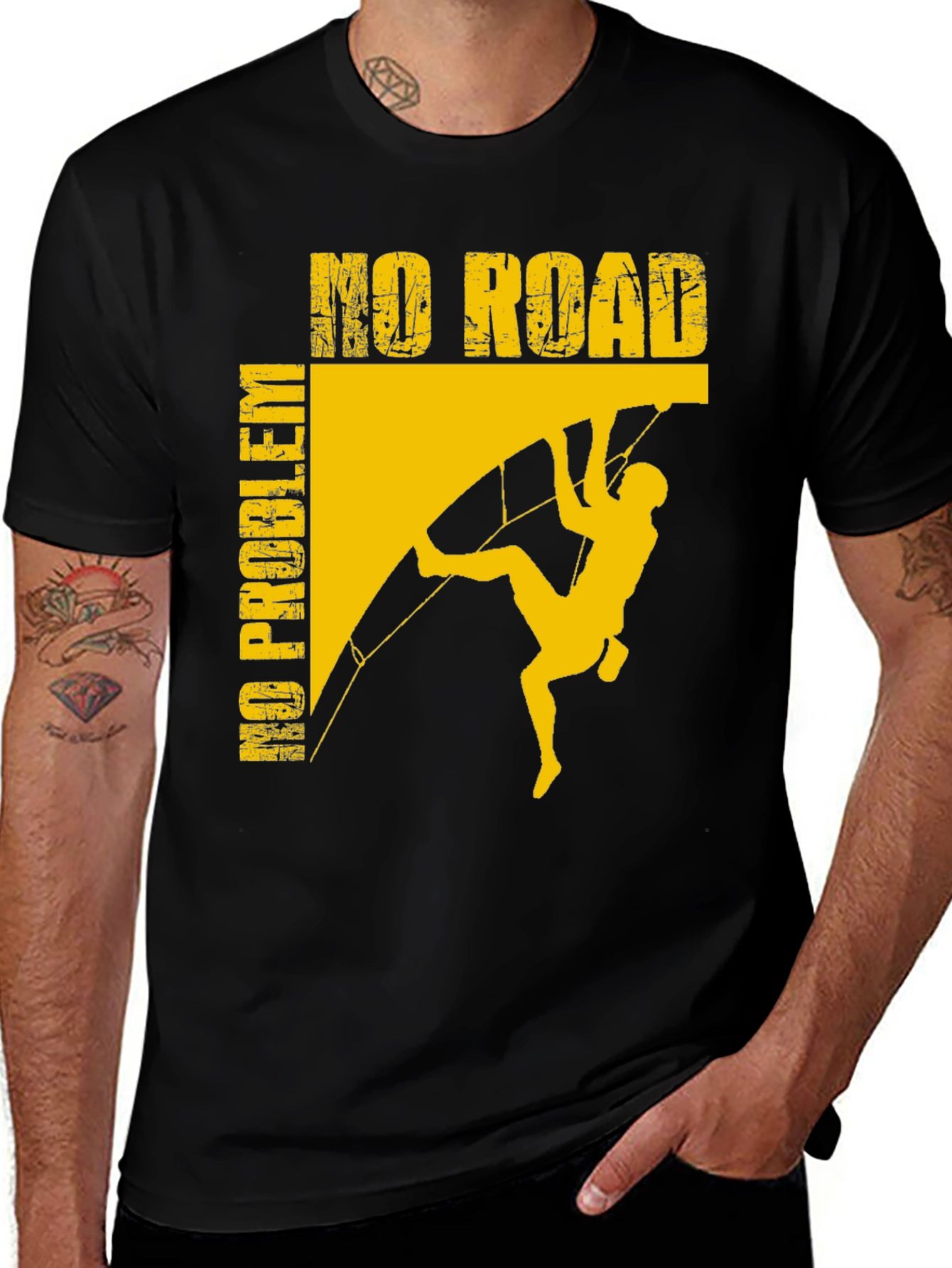 No Road No Problem Rock Climbing T-Shirt