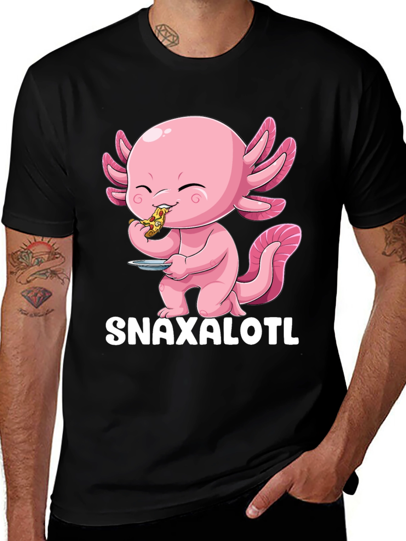 Variant 18 of Snaxalotl T-Shirt - Cute Axolotl Pizza Lover