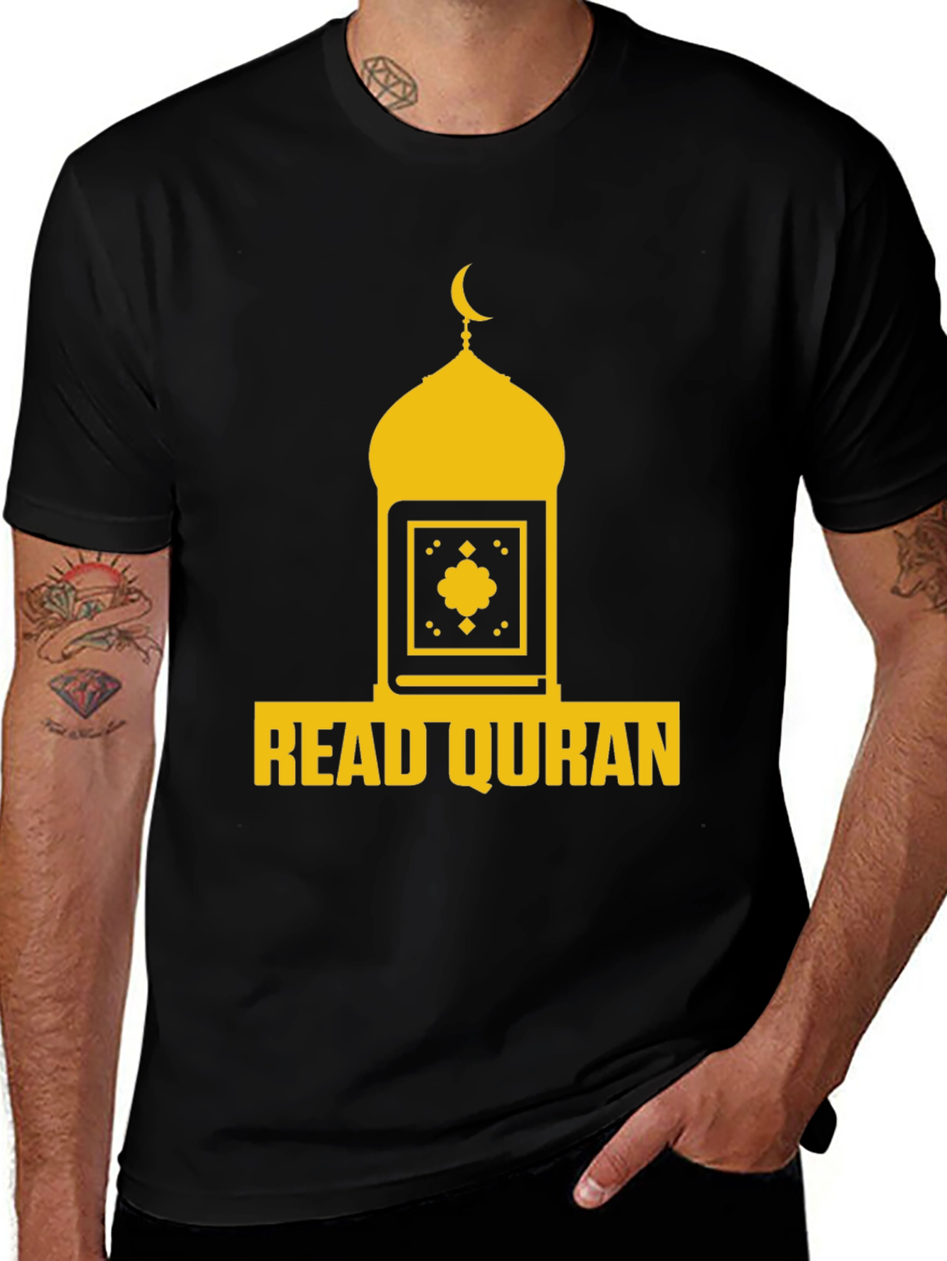 Read Quran T-Shirt - Islamic Mosque Crescent Design