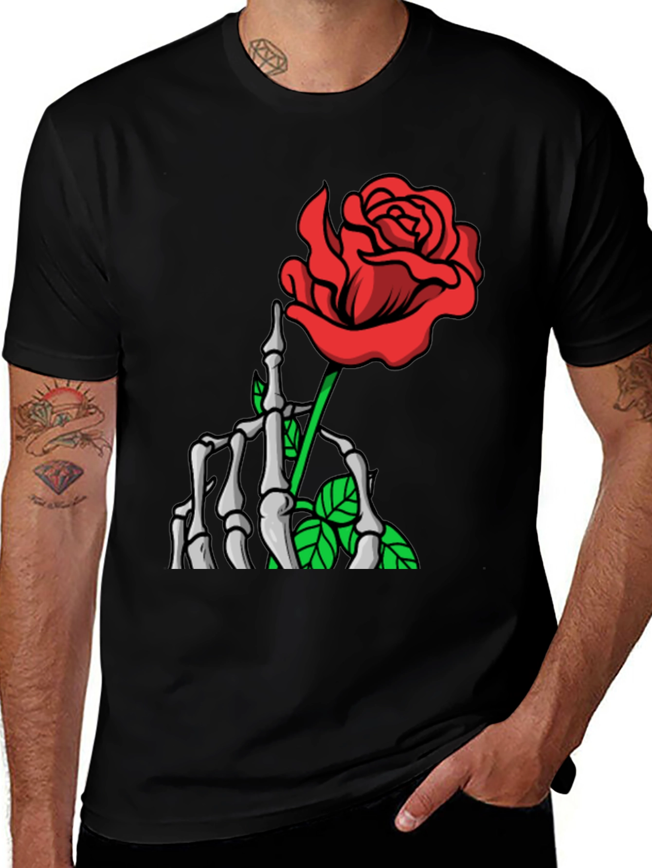 Variant 20 of Skeleton Hand Rose Graphic Tee