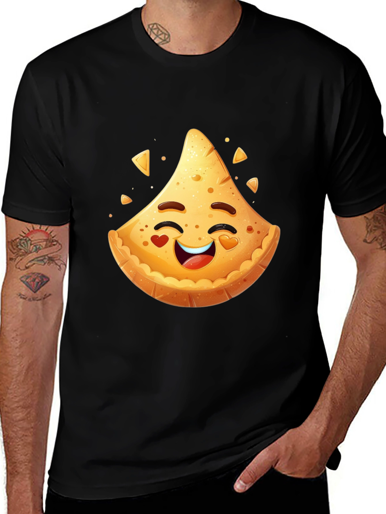 Variant 6 of Cute Empanada Graphic Tee - Black Comfort Fit T-Shirt