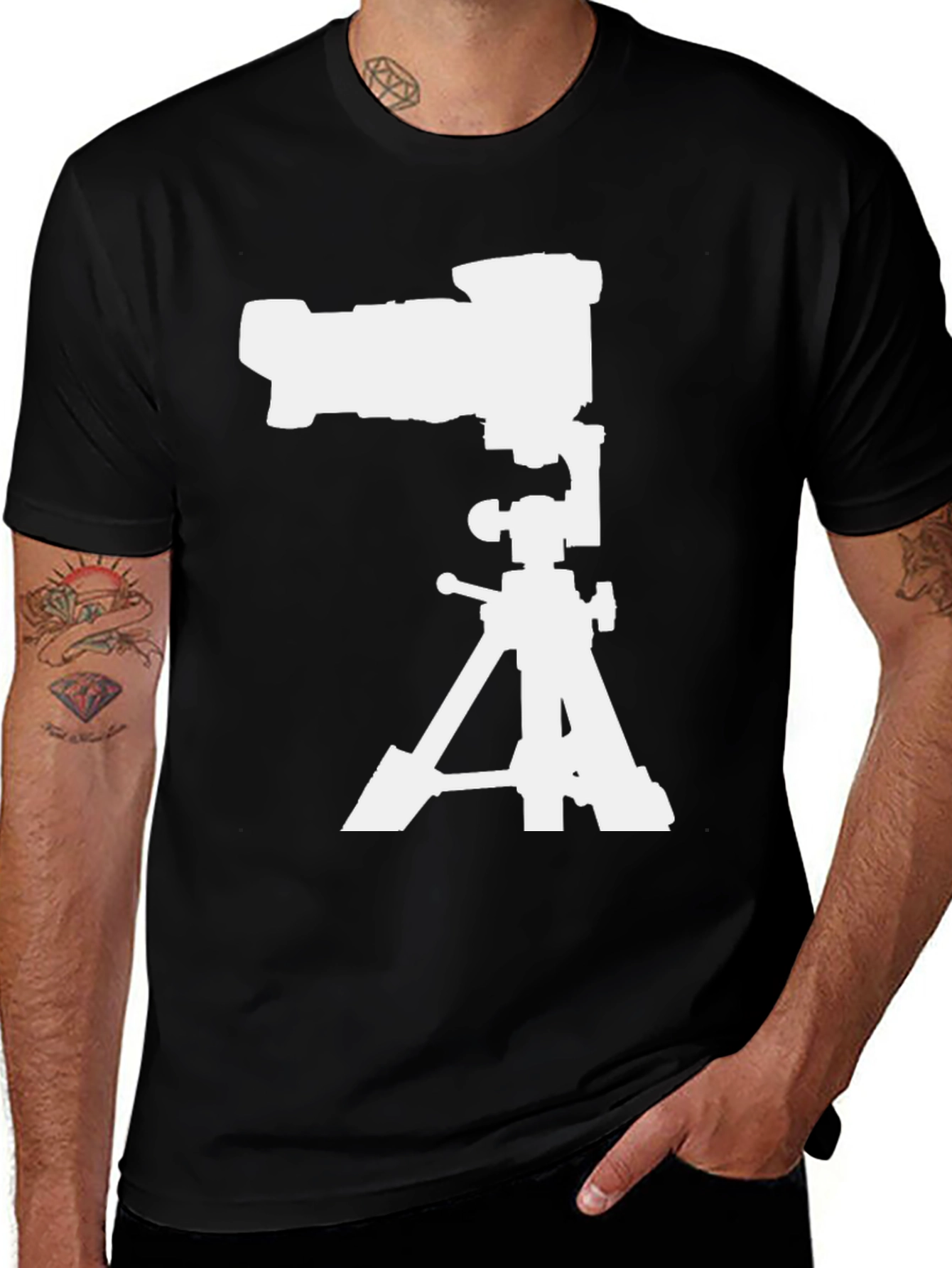 Camera on Tripod Graphic Tee - Black