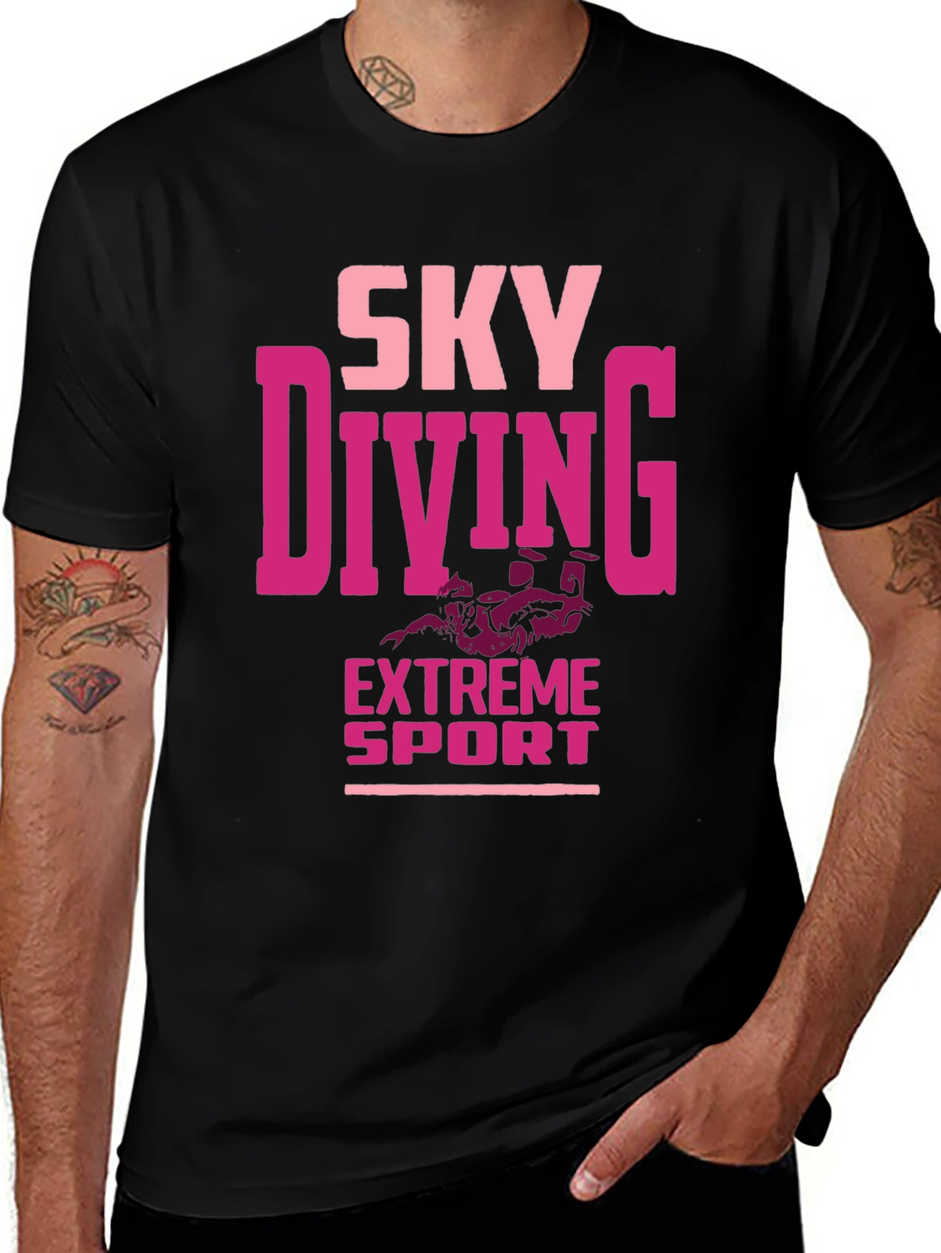 Variant 17 of Skydiving Extreme Sport Graphic Tee