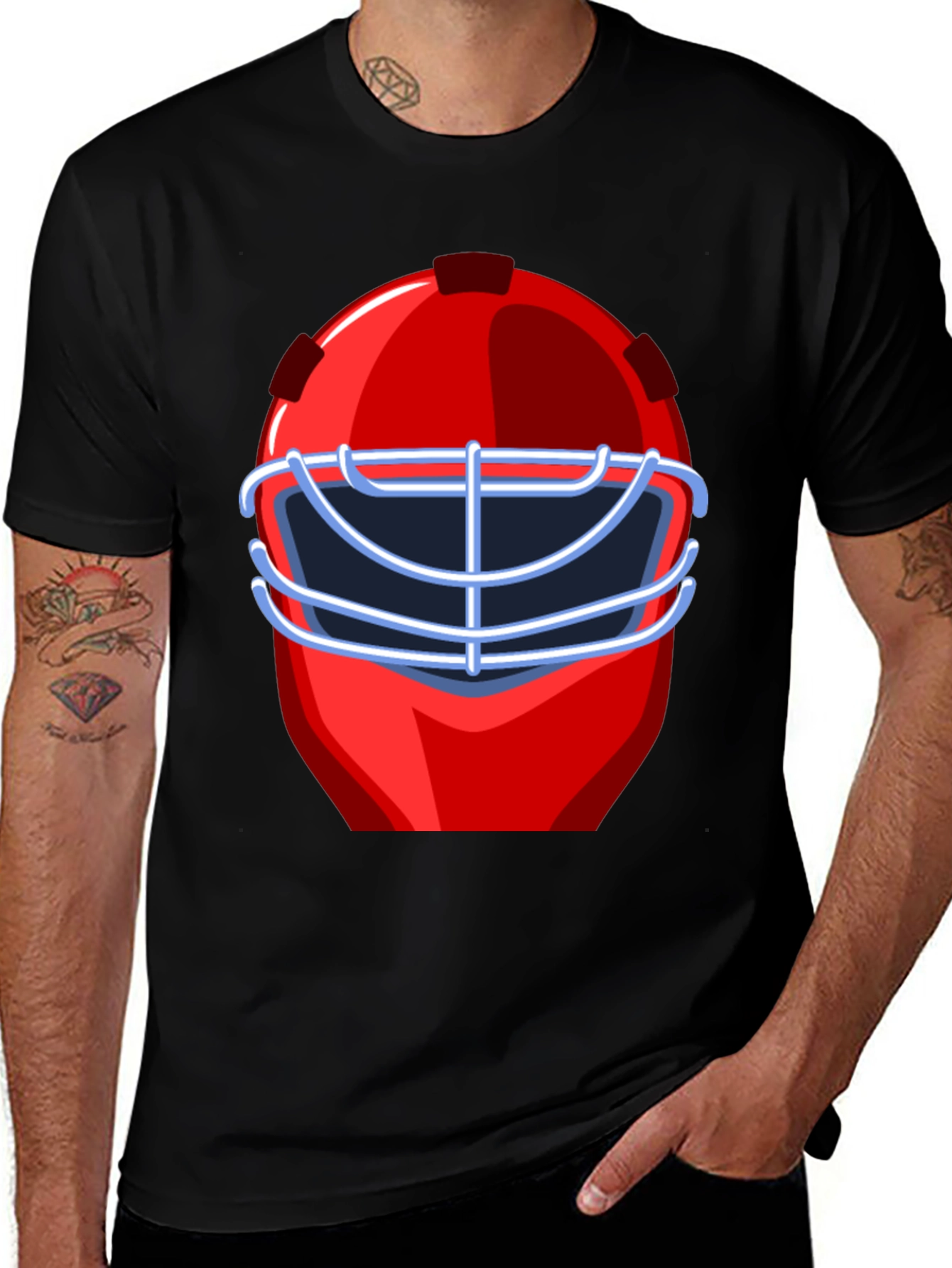 Variant 7 of Red Hockey Mask Graphic T-Shirt