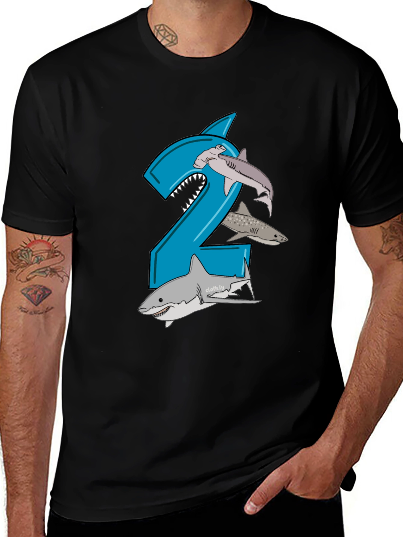 Variant 26 of Shark 2nd Birthday Boy T-Shirt