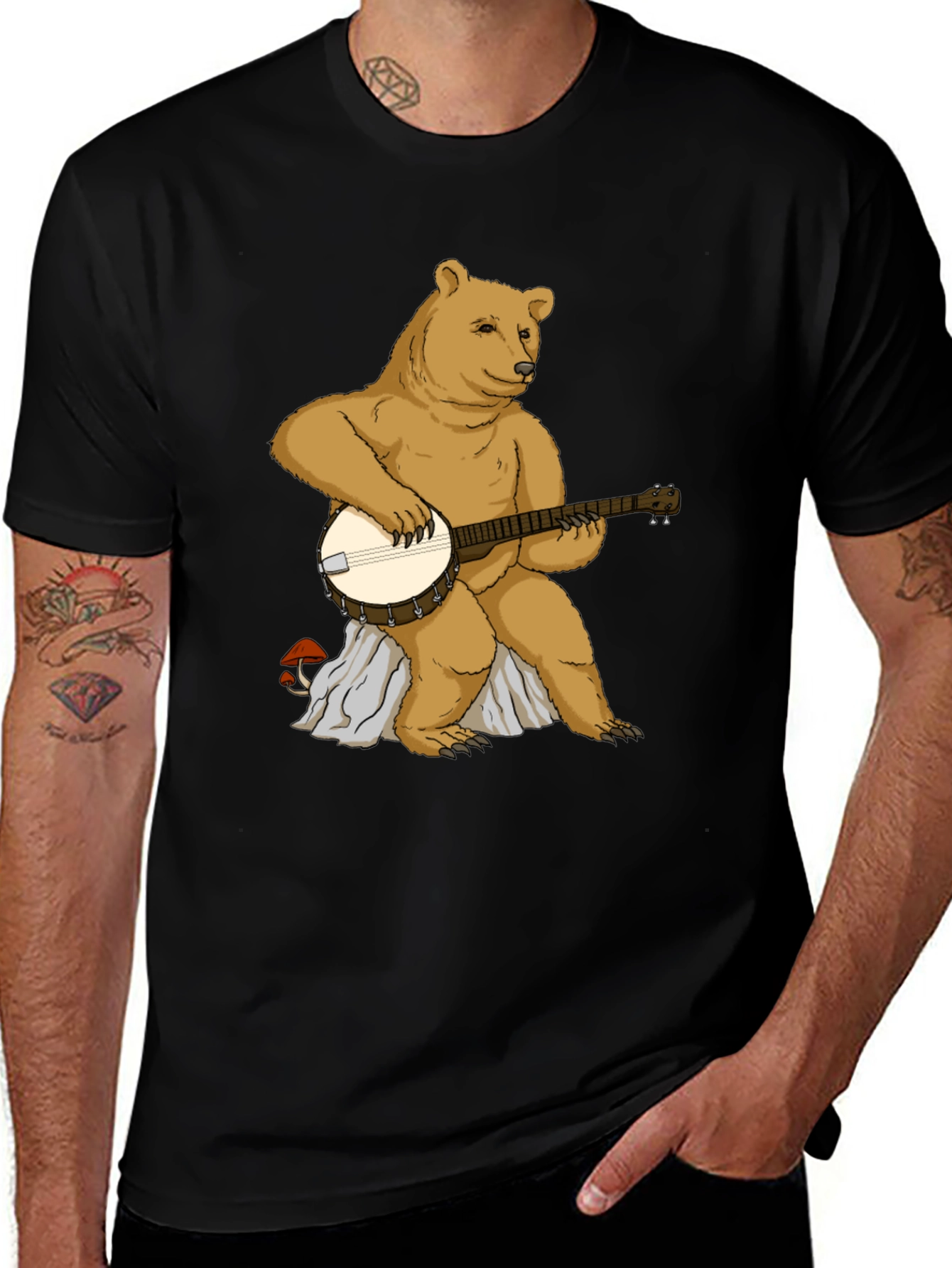 Variant 19 of Bear Playing Banjo Graphic T-Shirt