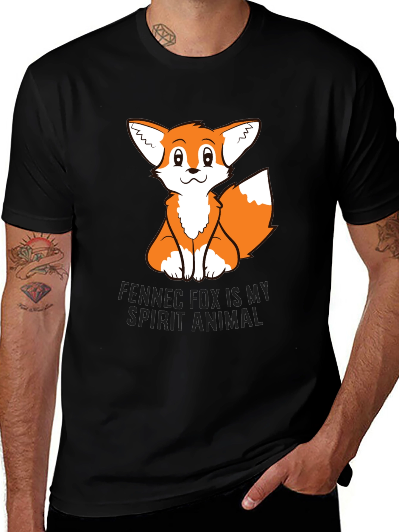 Variant 29 of Fennec Fox Spirit Animal Black T-Shirt