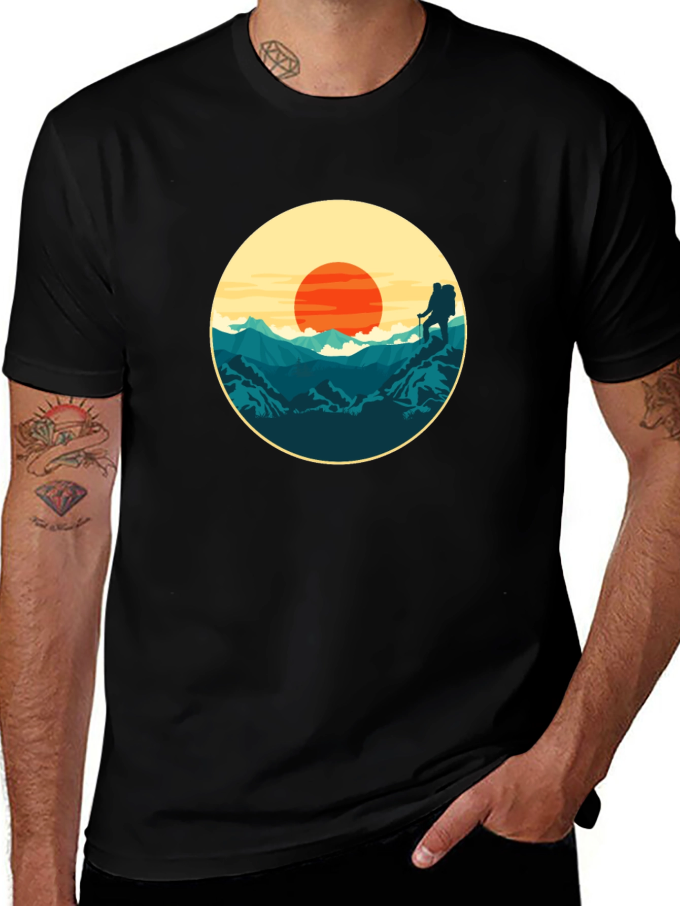 Variant 18 of Mountain Sunset Graphic Tee - Adventure Ready!