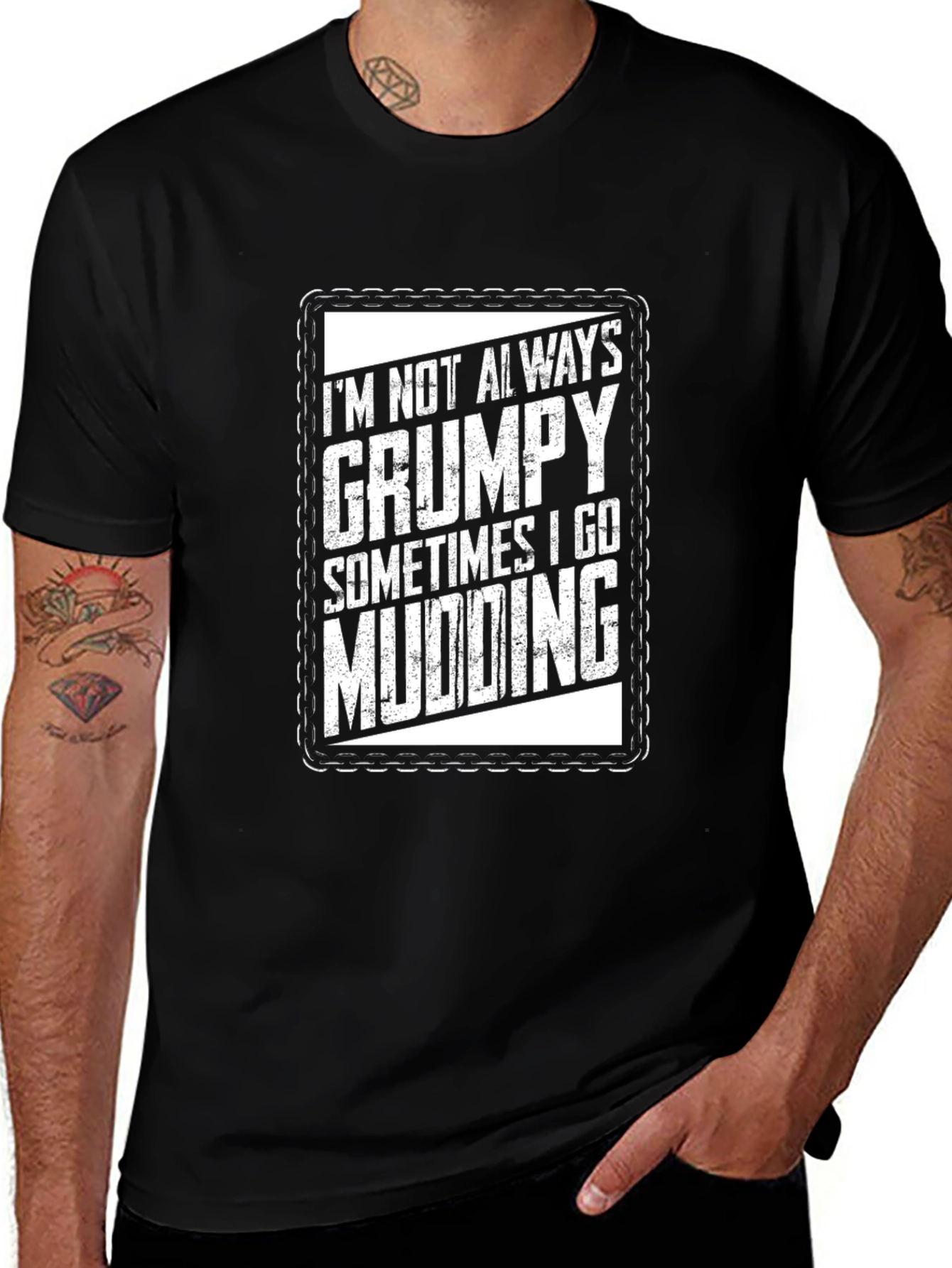 Variant 23 of Grumpy Mudding T-Shirt - Black Cotton Tee