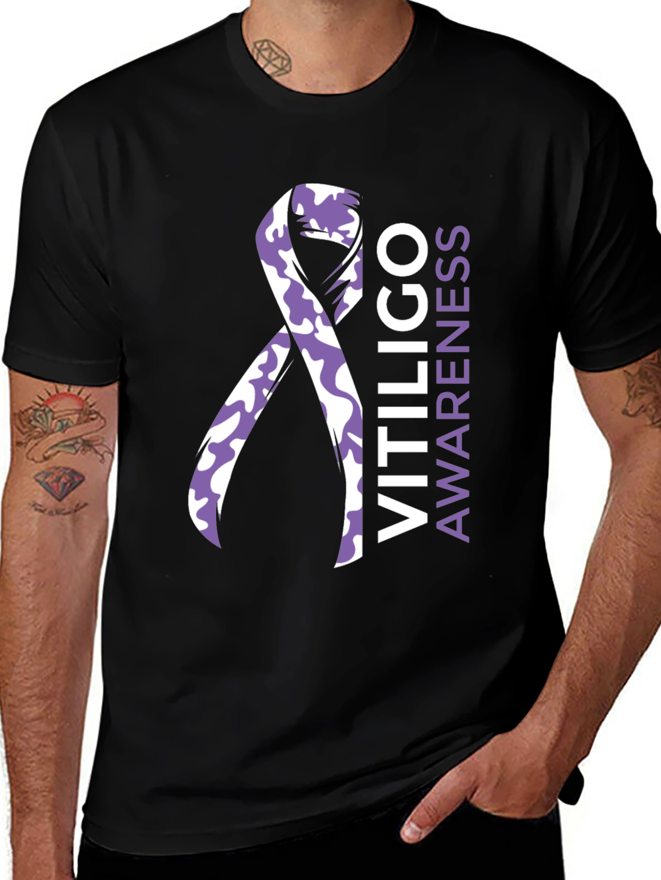 Vitiligo Awareness Ribbon T-Shirt