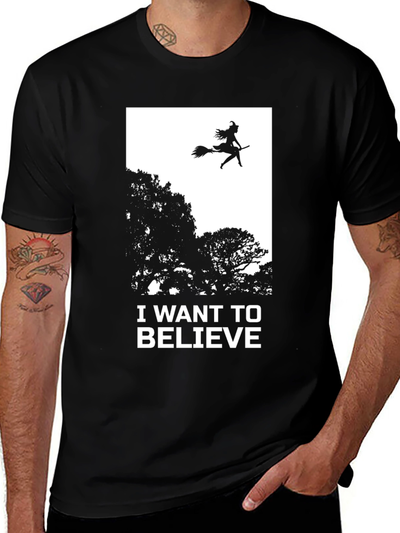 I Want to Believe Halloween Witch T-Shirt