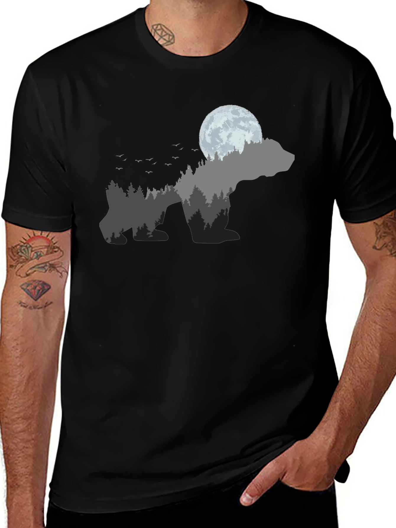 Variant 17 of Nature Bear Black T-Shirt