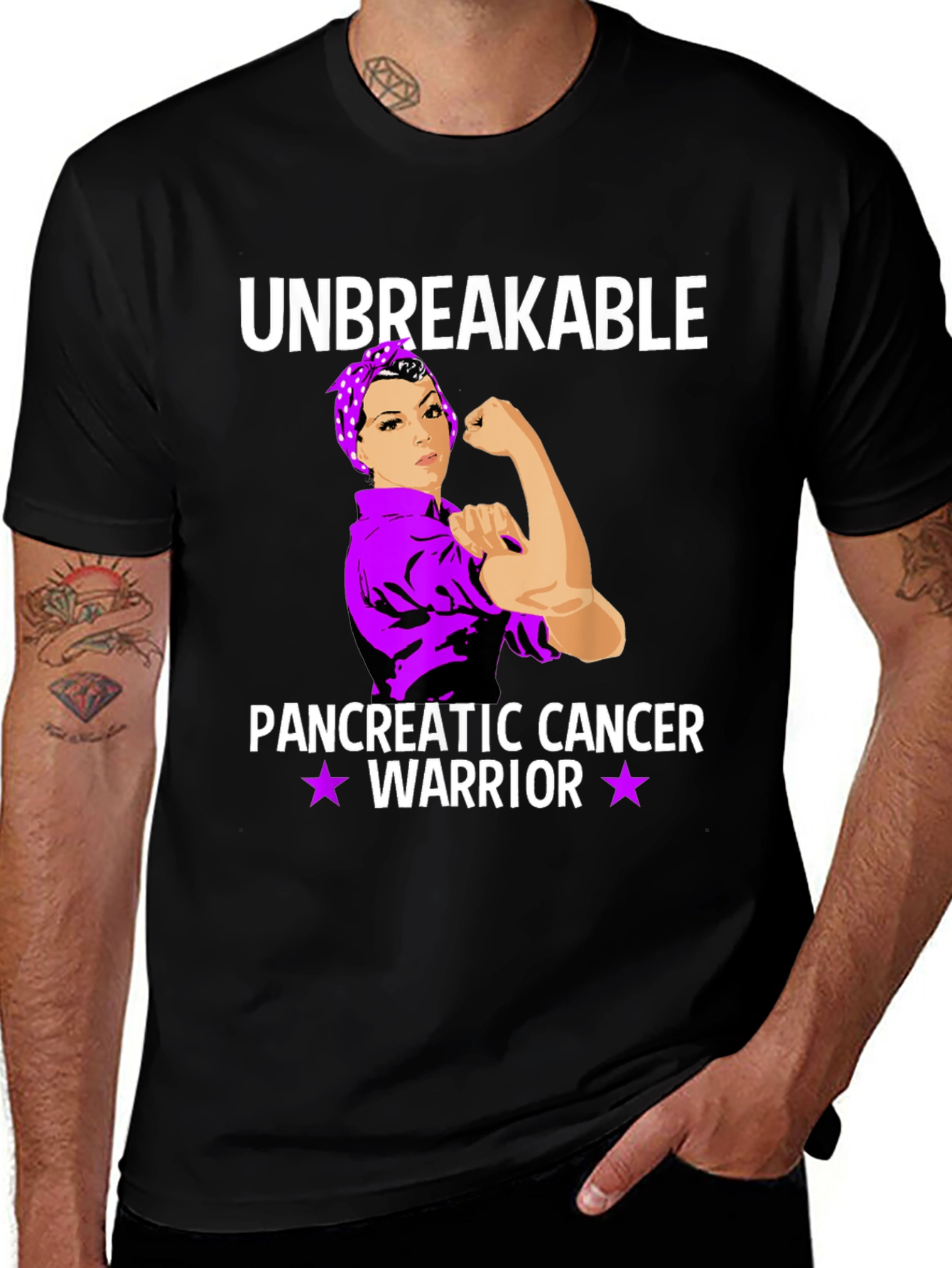 Variant 29 of Unbreakable Pancreatic Cancer Warrior T-Shirt