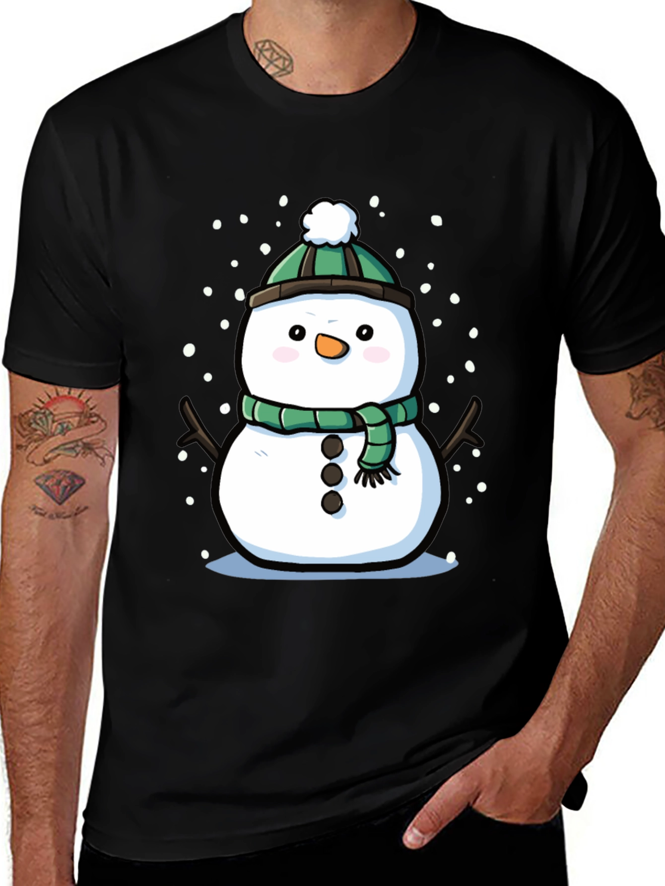 Variant 11 of Festive Snowman Graphic Tee - Holiday Cheer