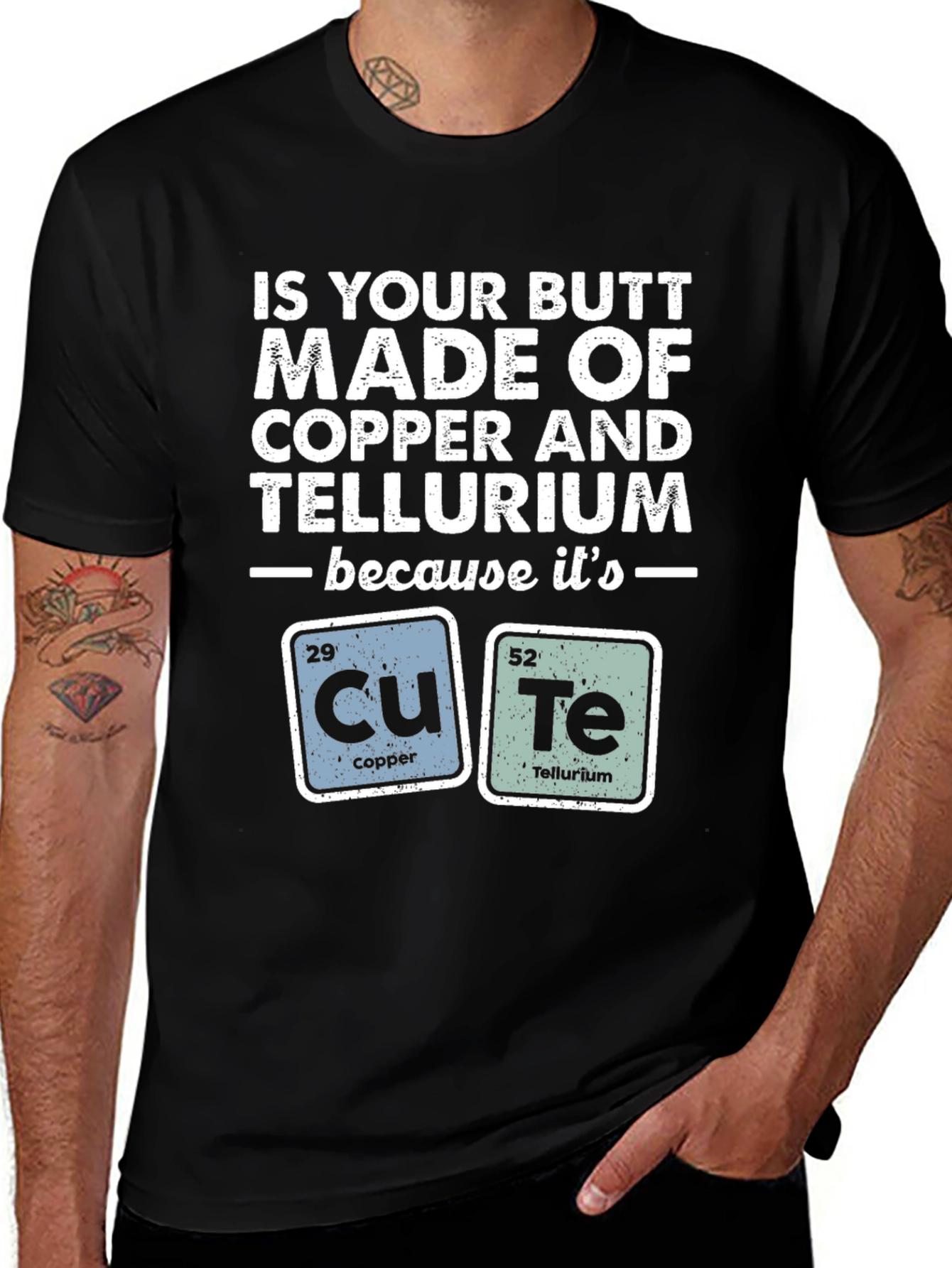 Variant 25 of Funny Chemistry Pun T-Shirt - Copper & Tellurium