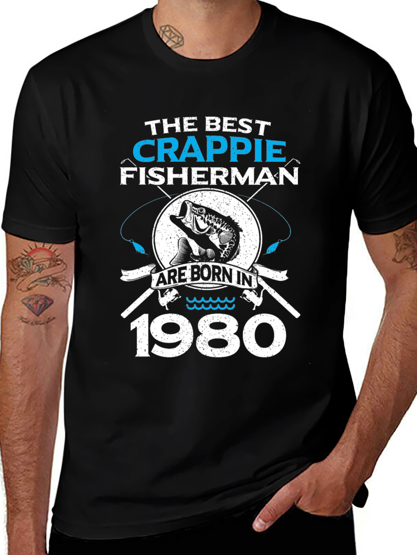 Variant 11 of Crappie Fisherman Born in 1980 T-Shirt