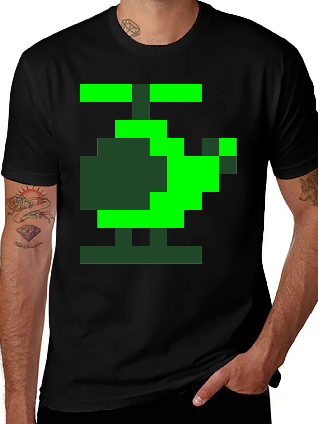 Variant 6 of Pixel Helicopter Graphic Tee - Gamer Style