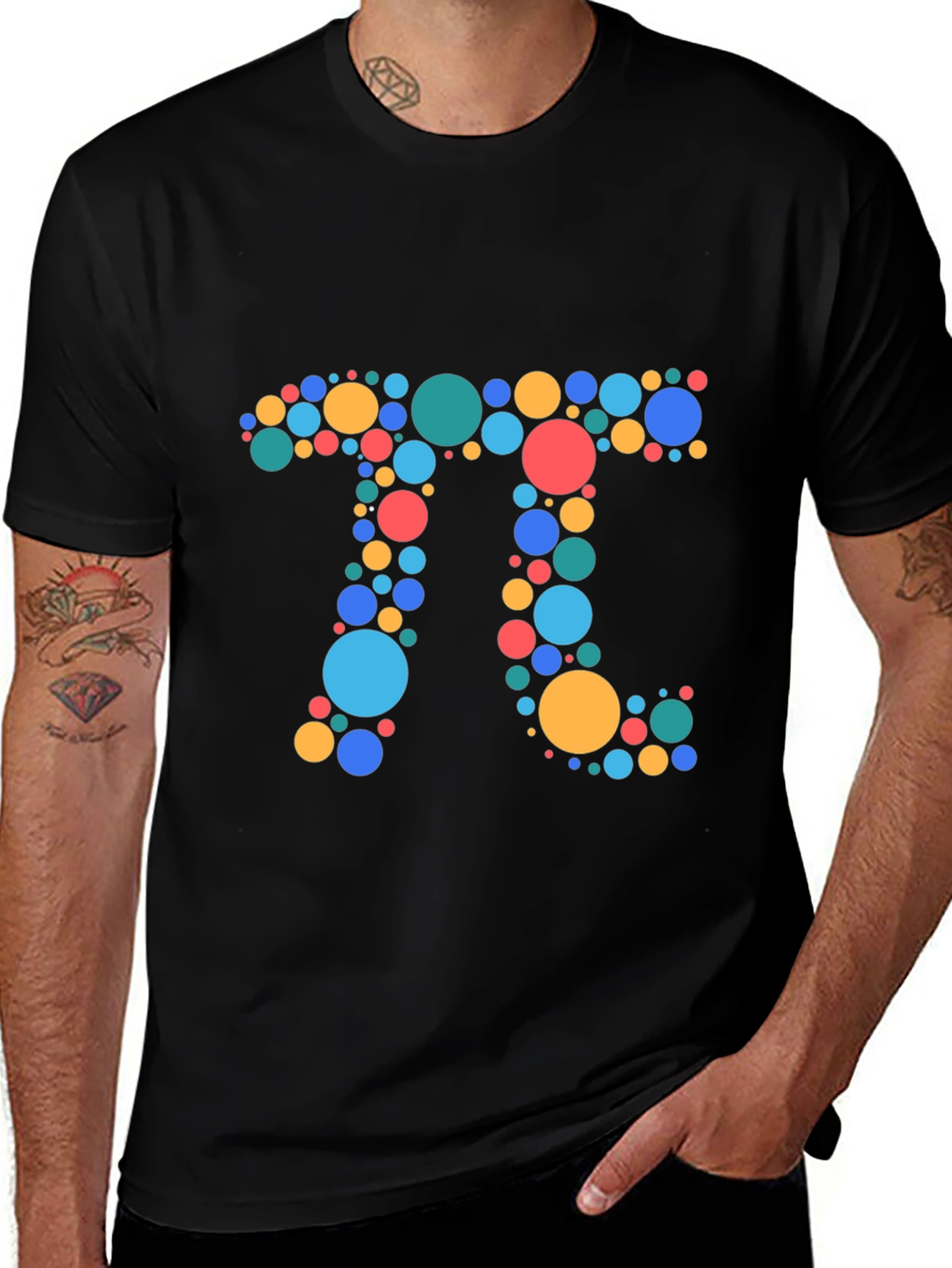 Pi Symbol T-Shirt - Colorful Circle Design