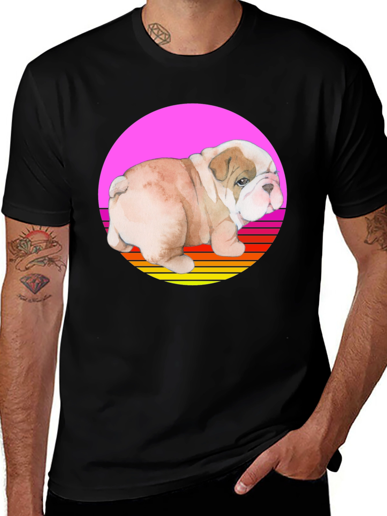 Variant 27 of Retro Bulldog T-Shirt - Cute Graphic Tee