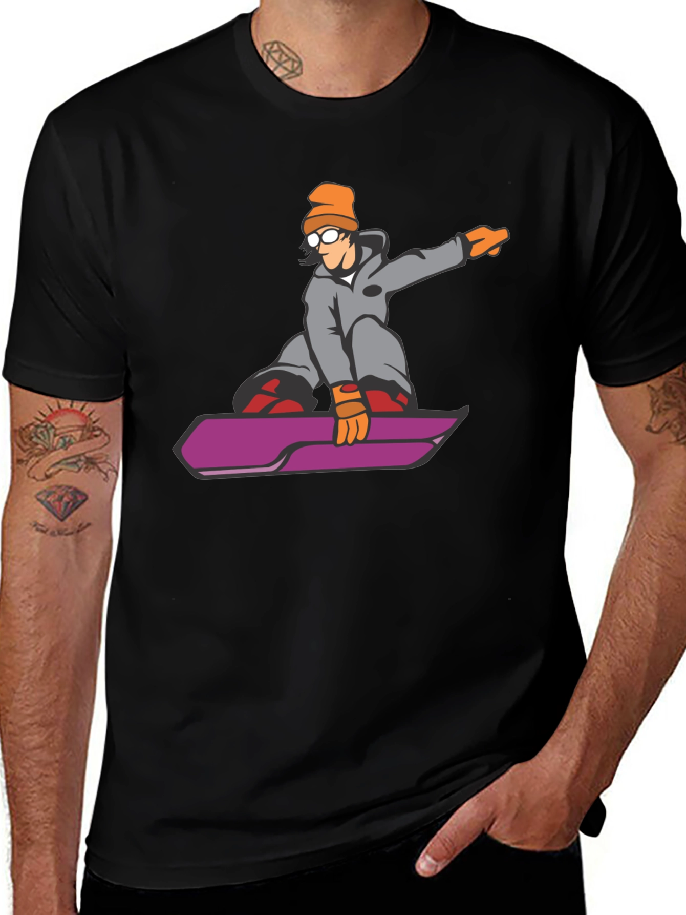 Variant 2 of Snowboarder Graphic T-Shirt - Cool Ride!