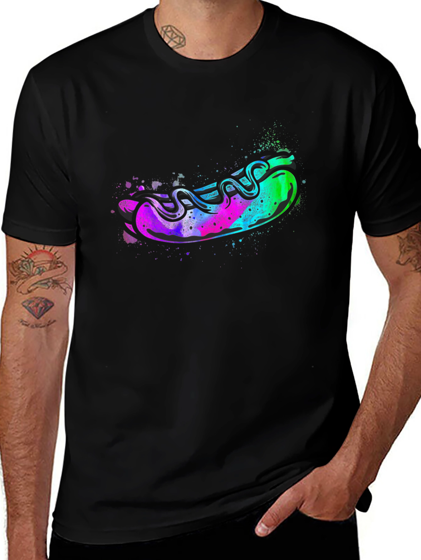 Variant 22 of Colorful Hot Dog Graphic T-Shirt