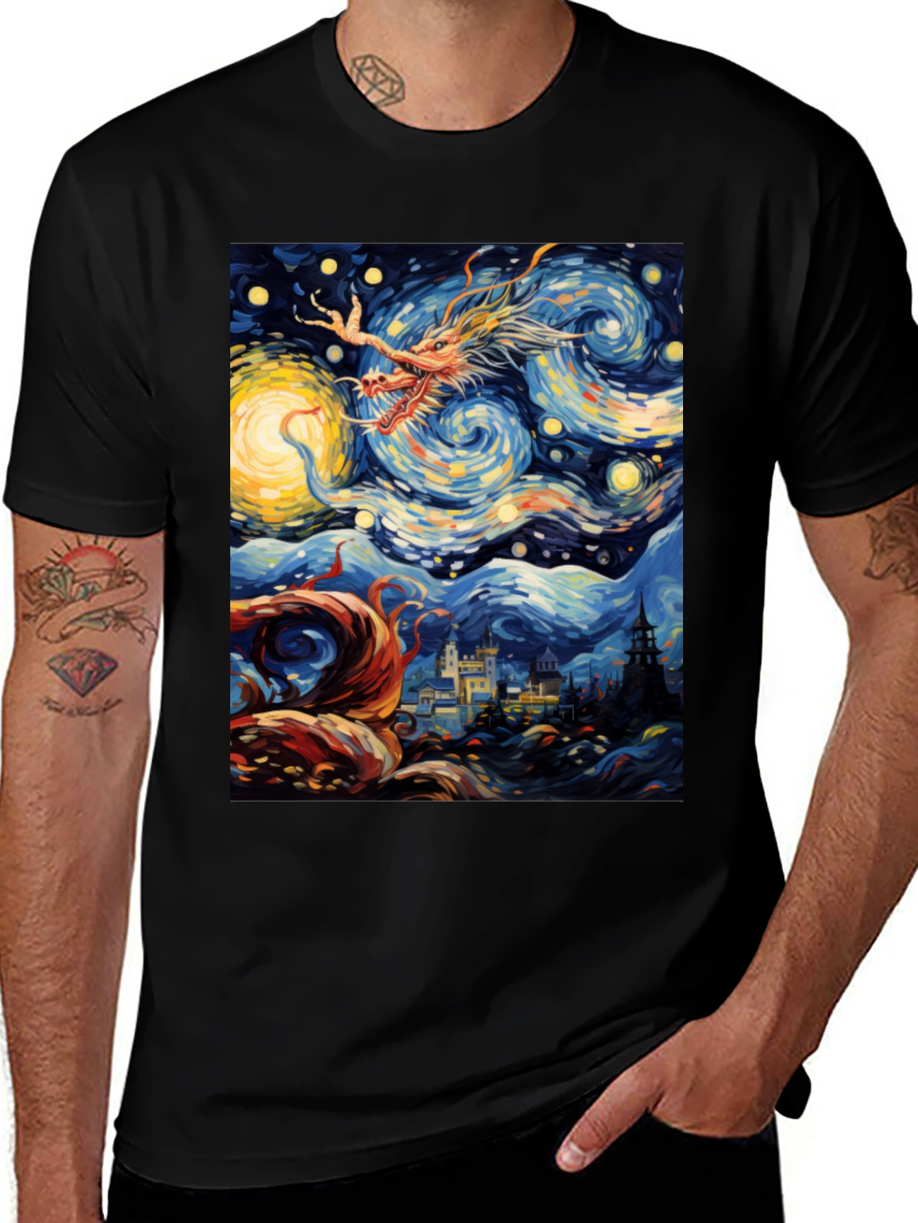 Variant 15 of Starry Dragon Night T-Shirt