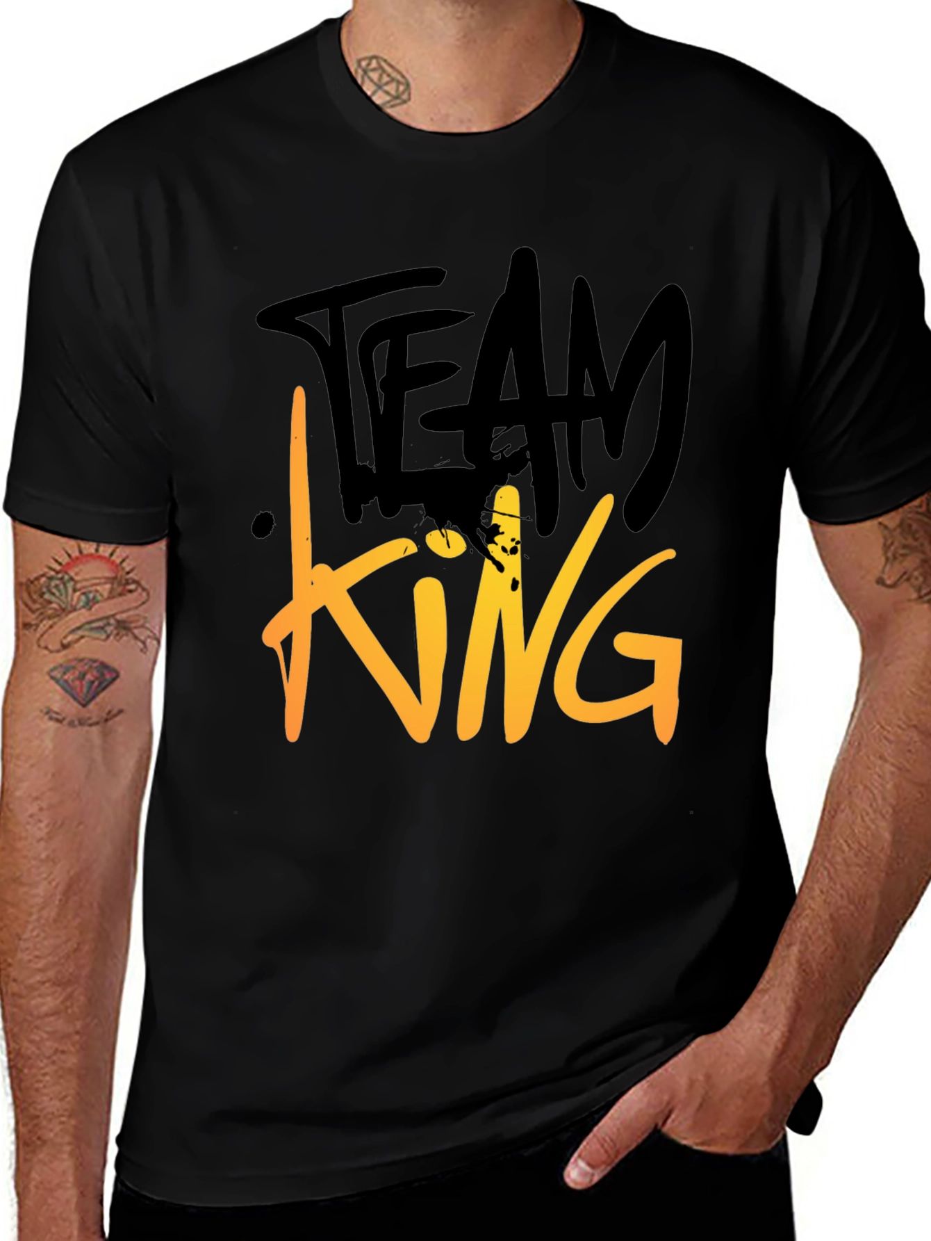 Team King Graphic Tee - Modern Black T-Shirt
