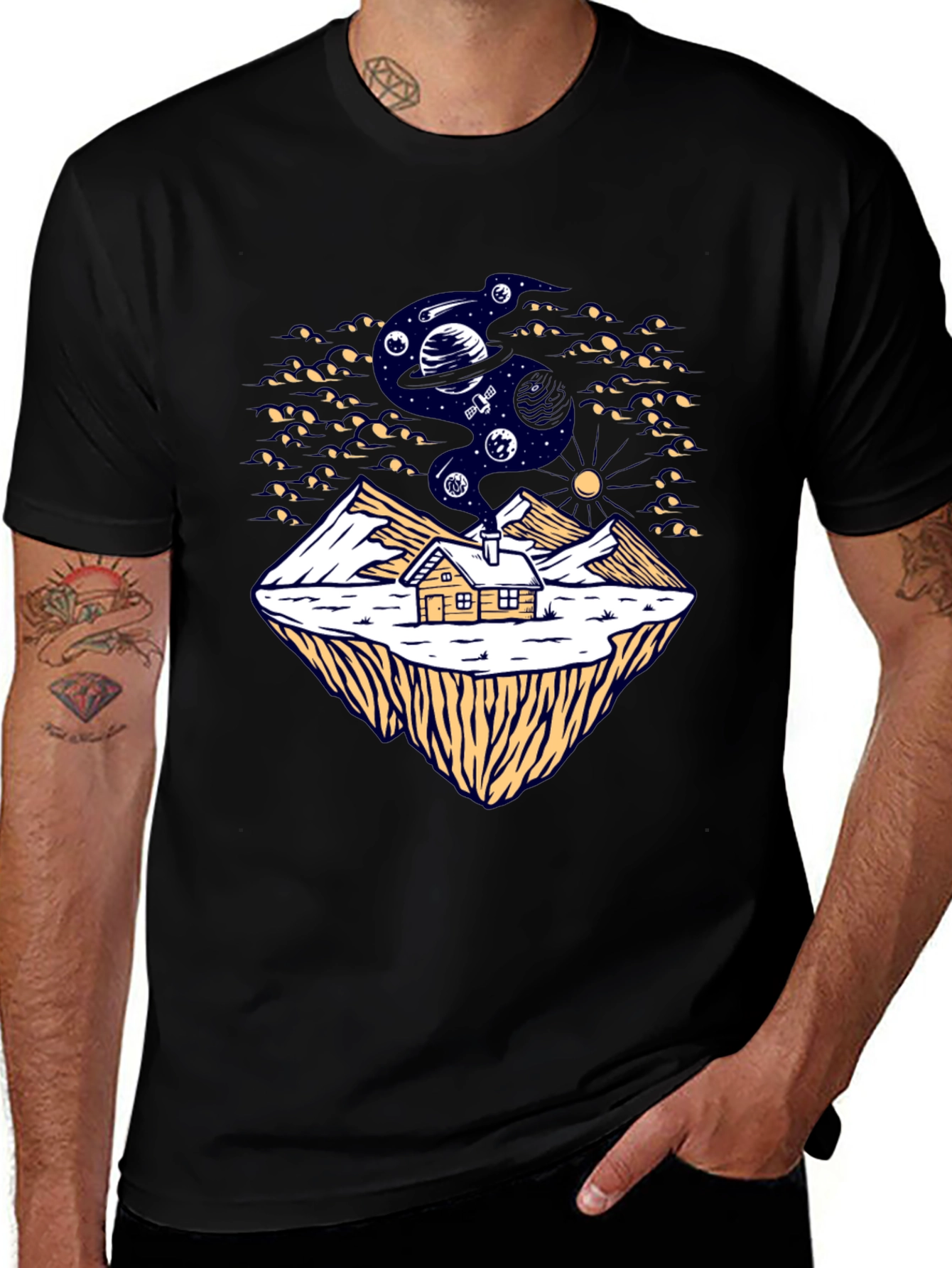 Variant 25 of Cosmic Cabin Black T-Shirt