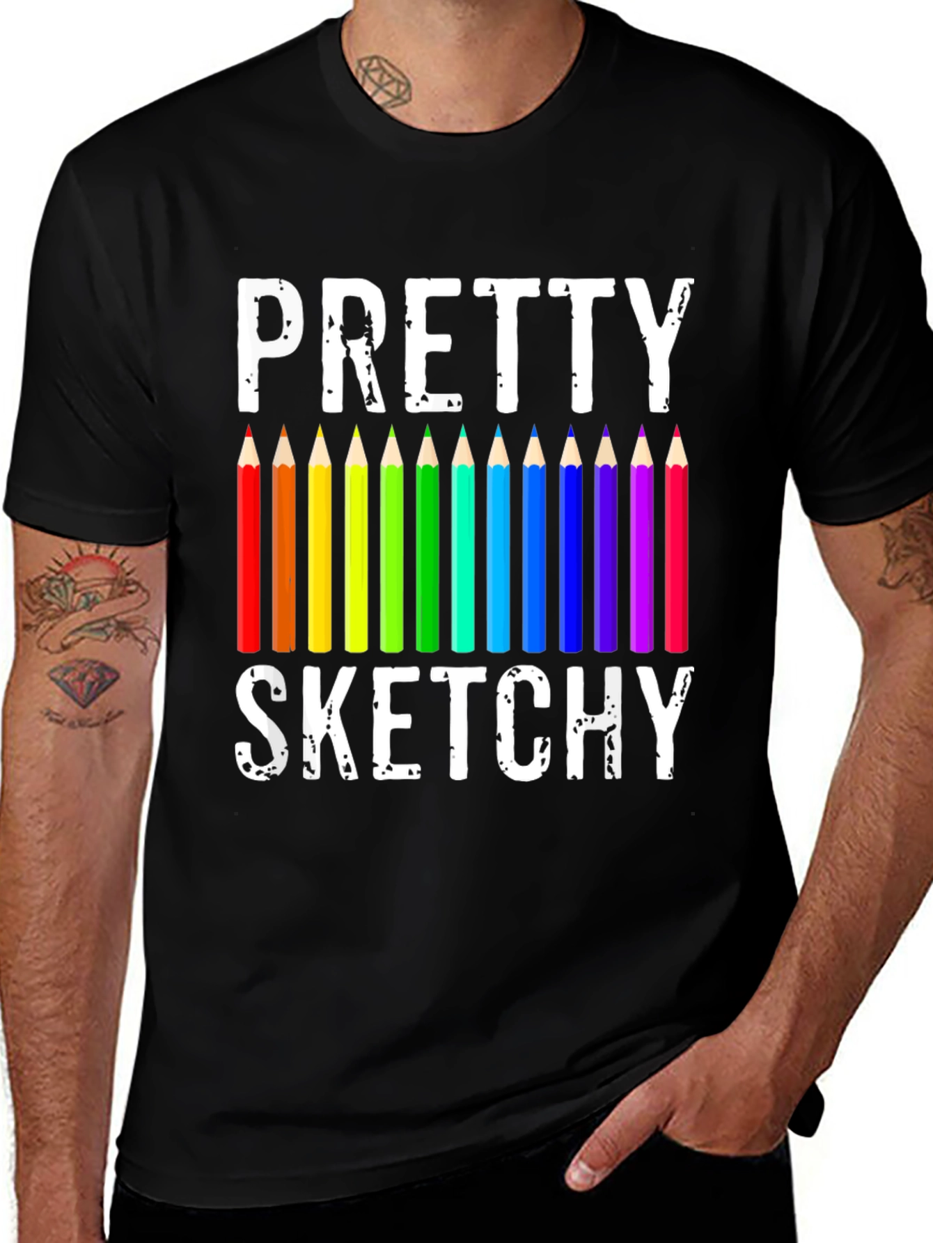 Variant 11 of Pretty Sketchy Colored Pencils Graphic T-Shirt