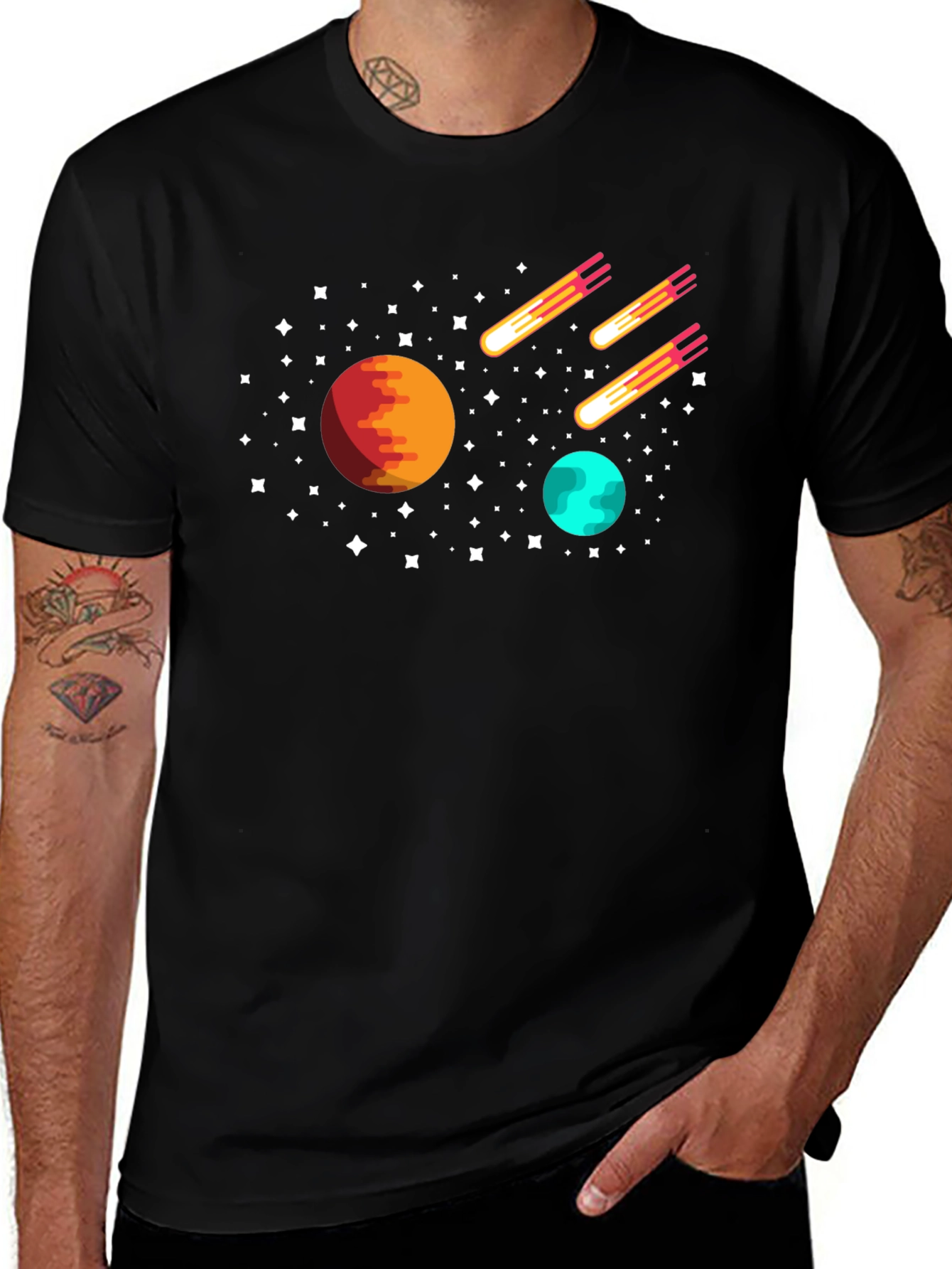 Space Planets & Comets Graphic Tee