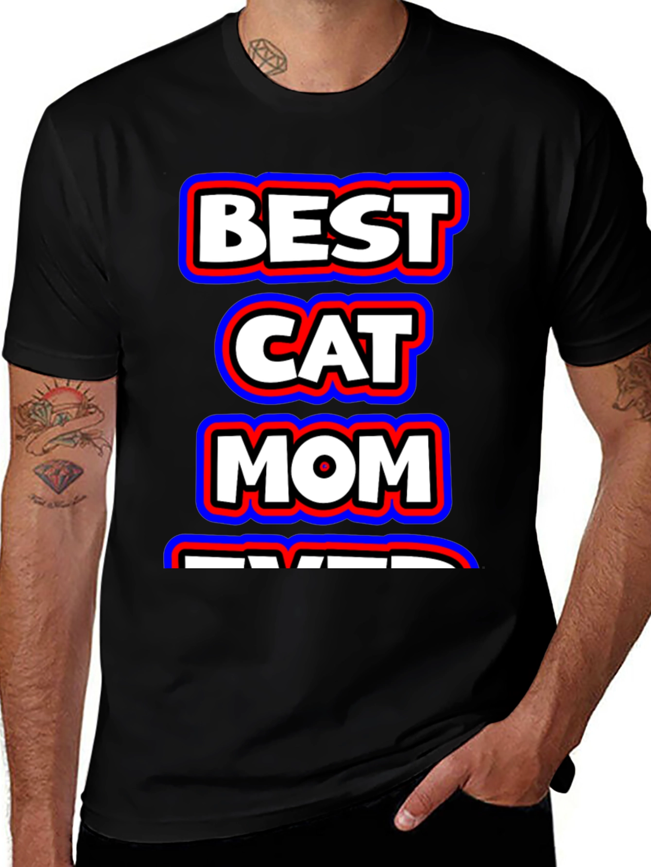 Variant 3 of Best Cat Mom Ever Black Graphic T-Shirt