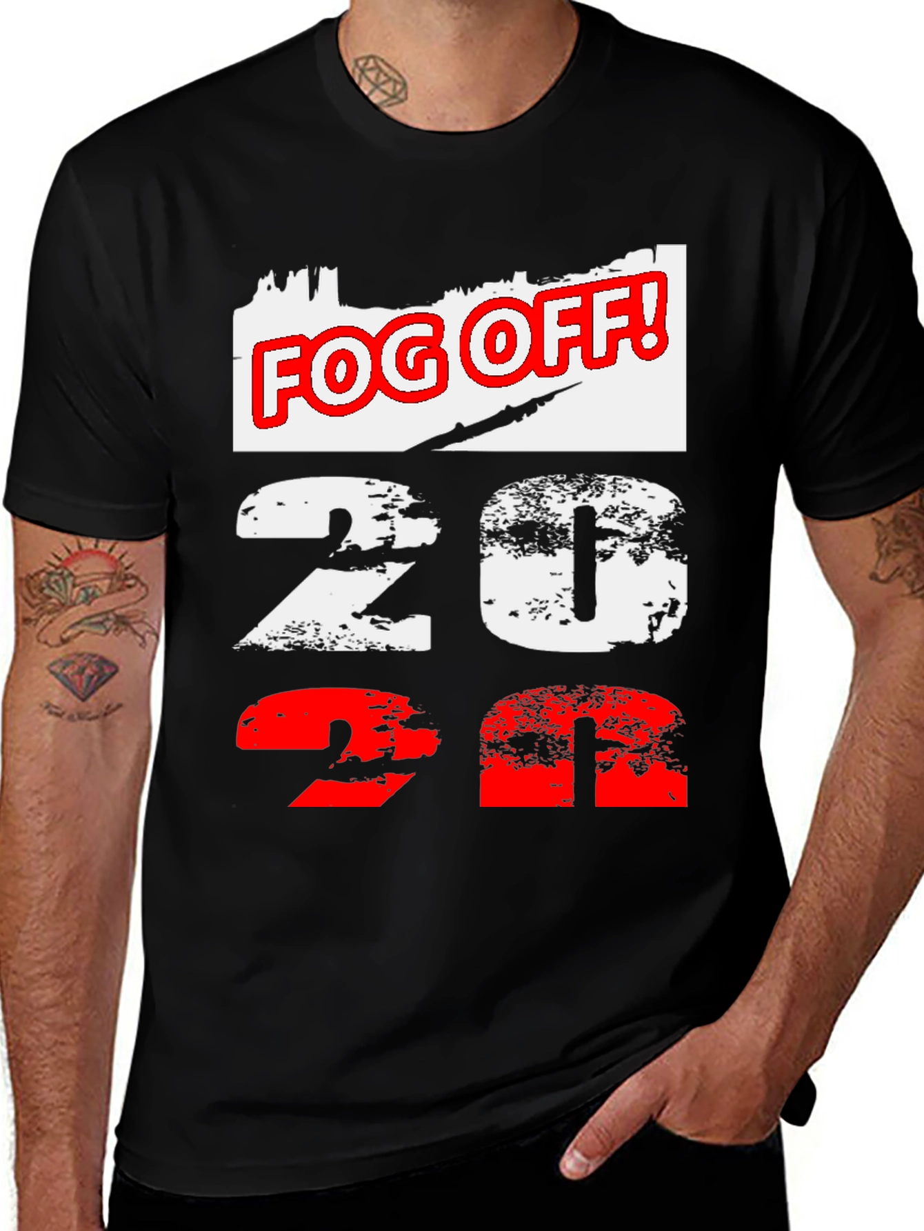 Variant 17 of Fog Off! 2022 Graphic Print Black T-Shirt