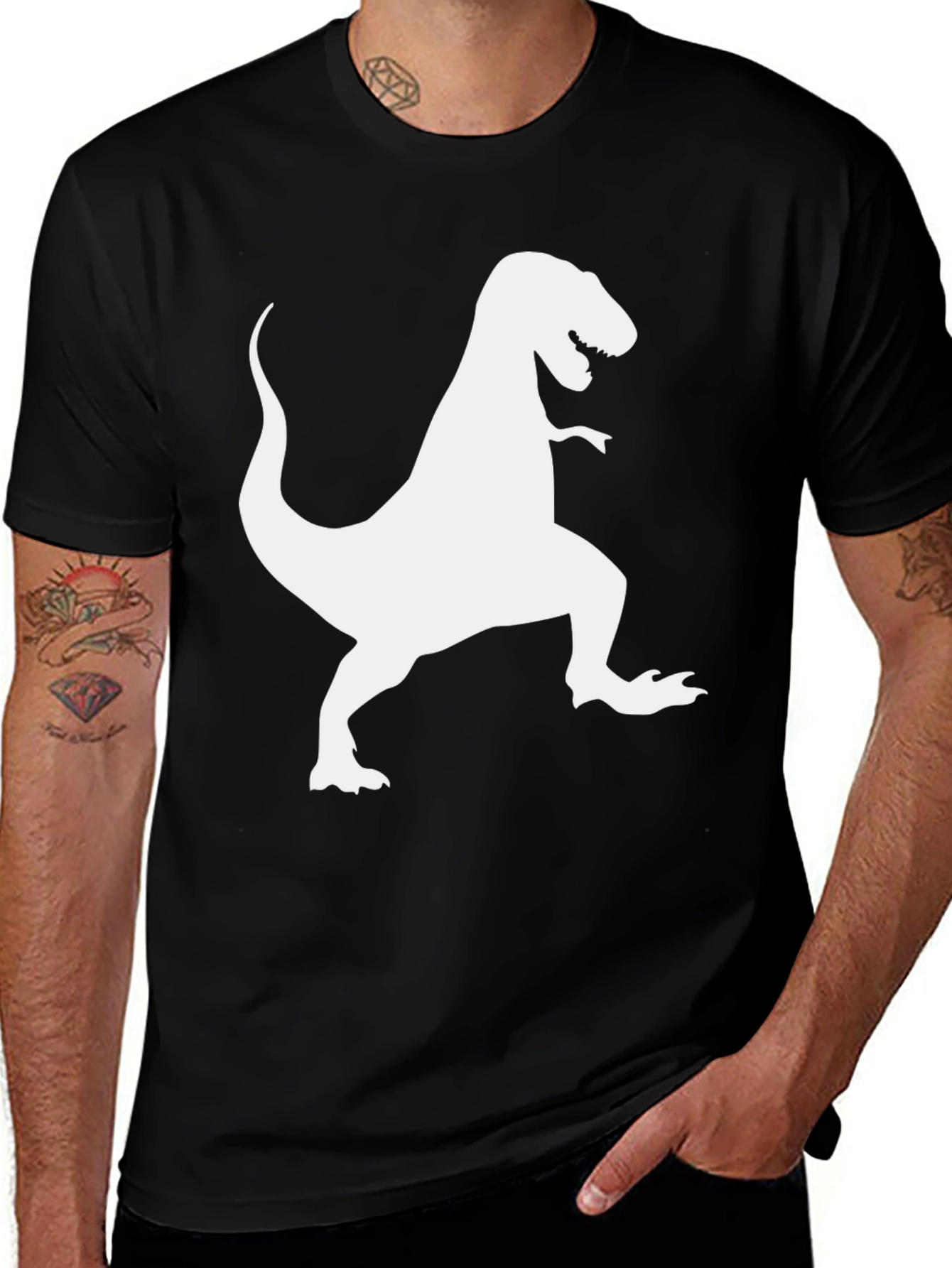 Variant 21 of T-Rex Graphic Tee - Black Short Sleeve