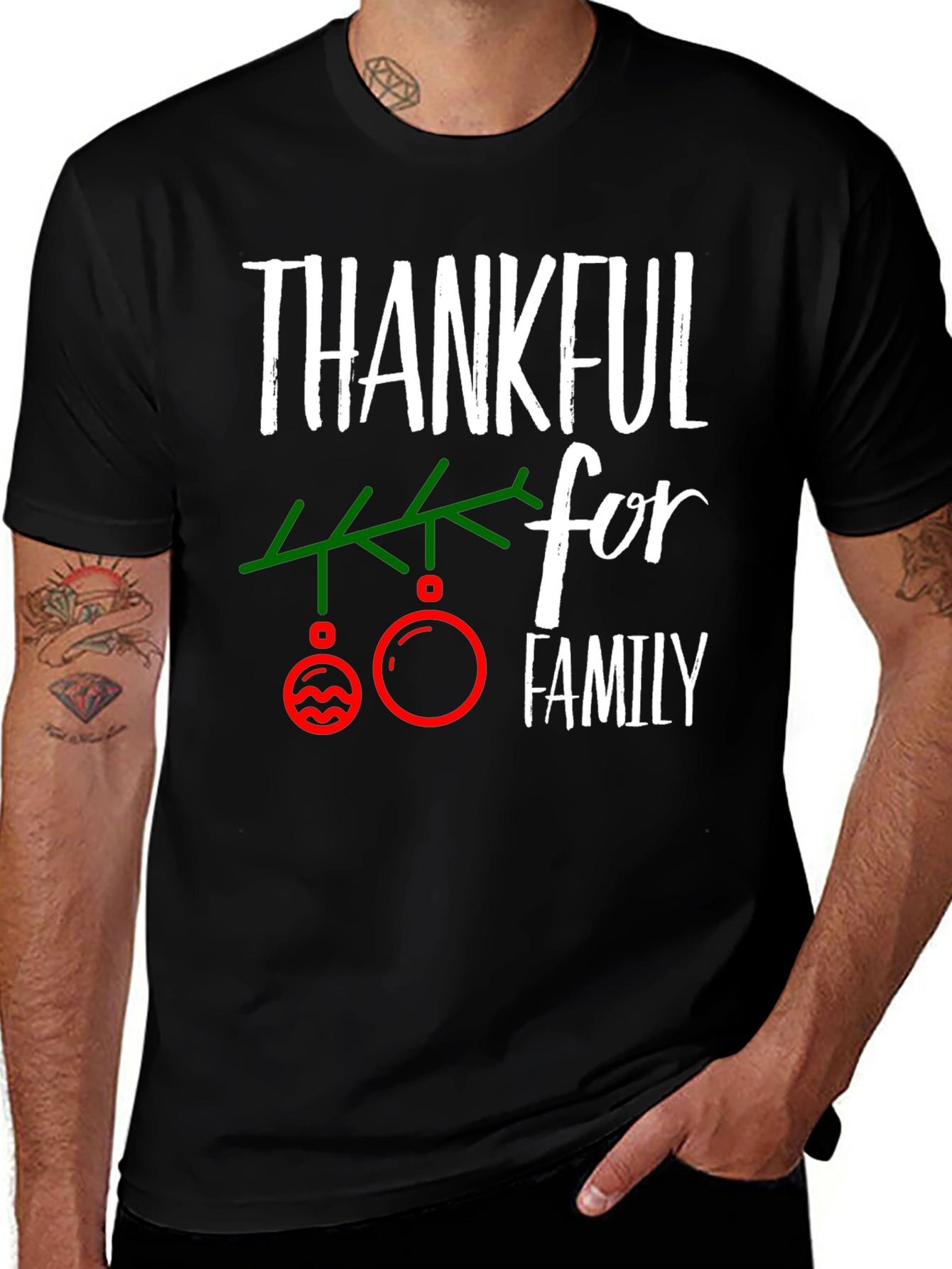 Thankful for Family Christmas T-Shirt