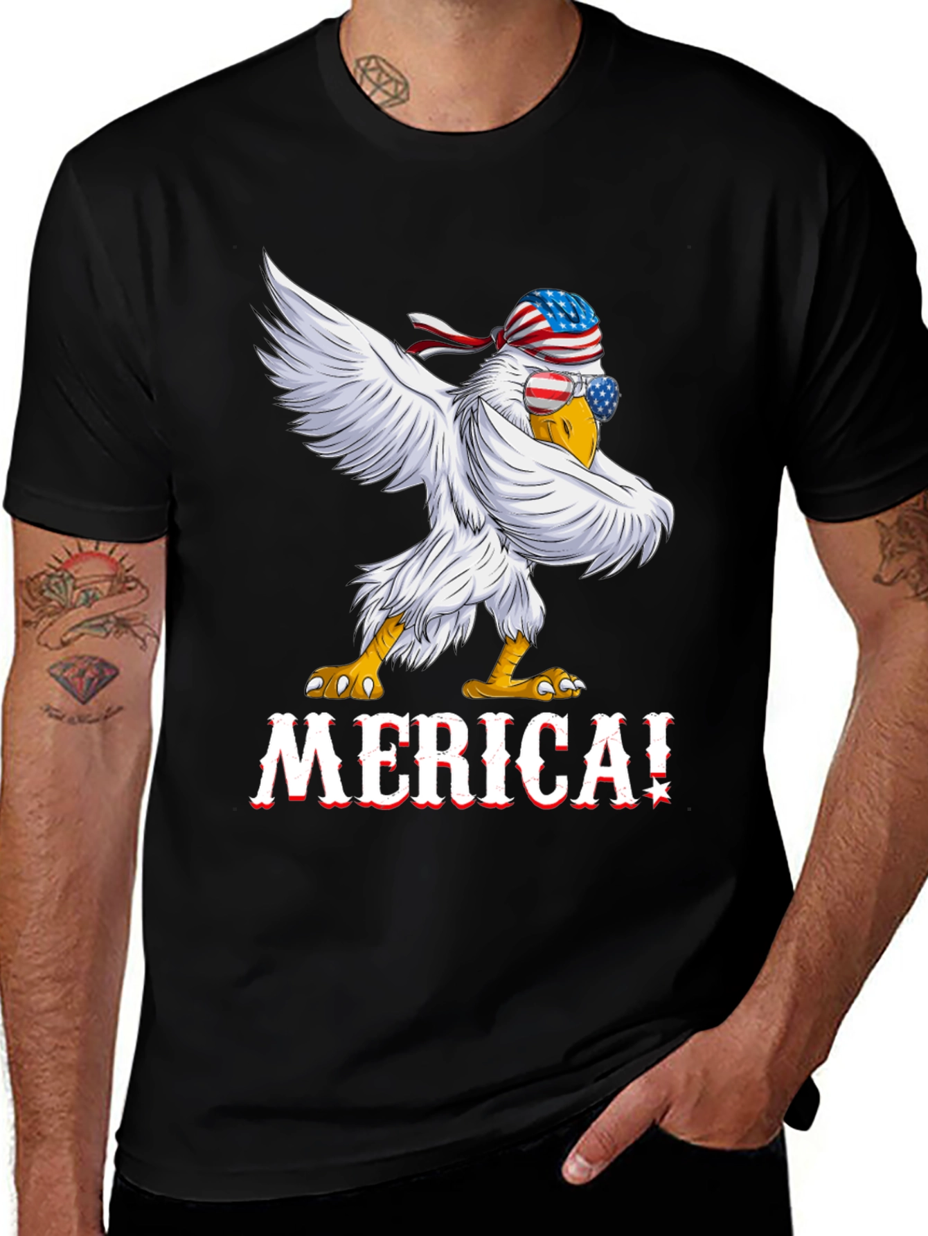 Variant 19 of Patriotic Eagle USA Flag T-Shirt - 'MERICA!
