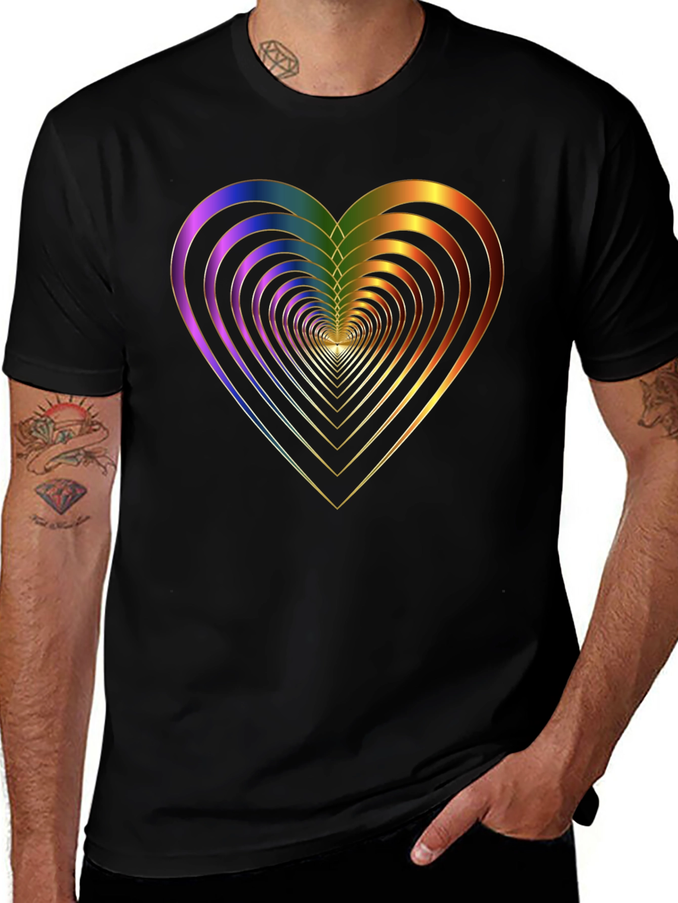 Variant 8 of Rainbow Heart Tunnel Graphic T-Shirt