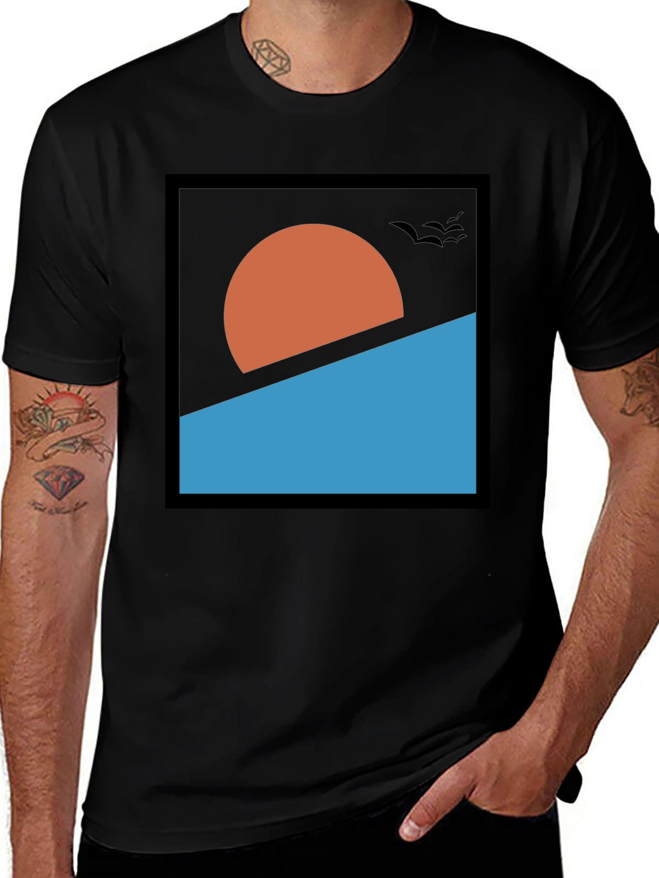 Variant 30 of Abstract Sunset Graphic Tee - Modern Design