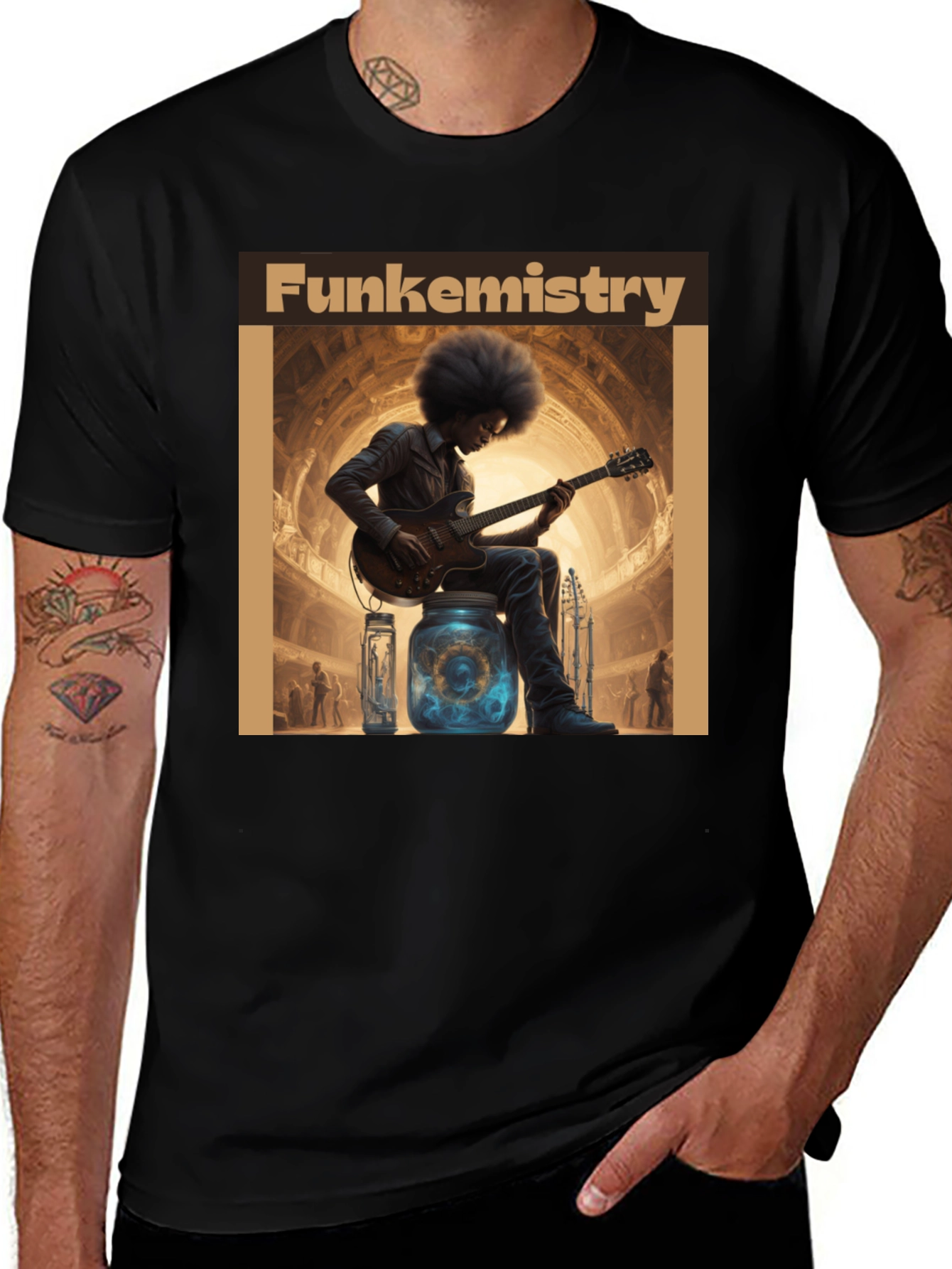 Variant 7 of Funkemistry Graphic T-Shirt - Stylish Musician Design
