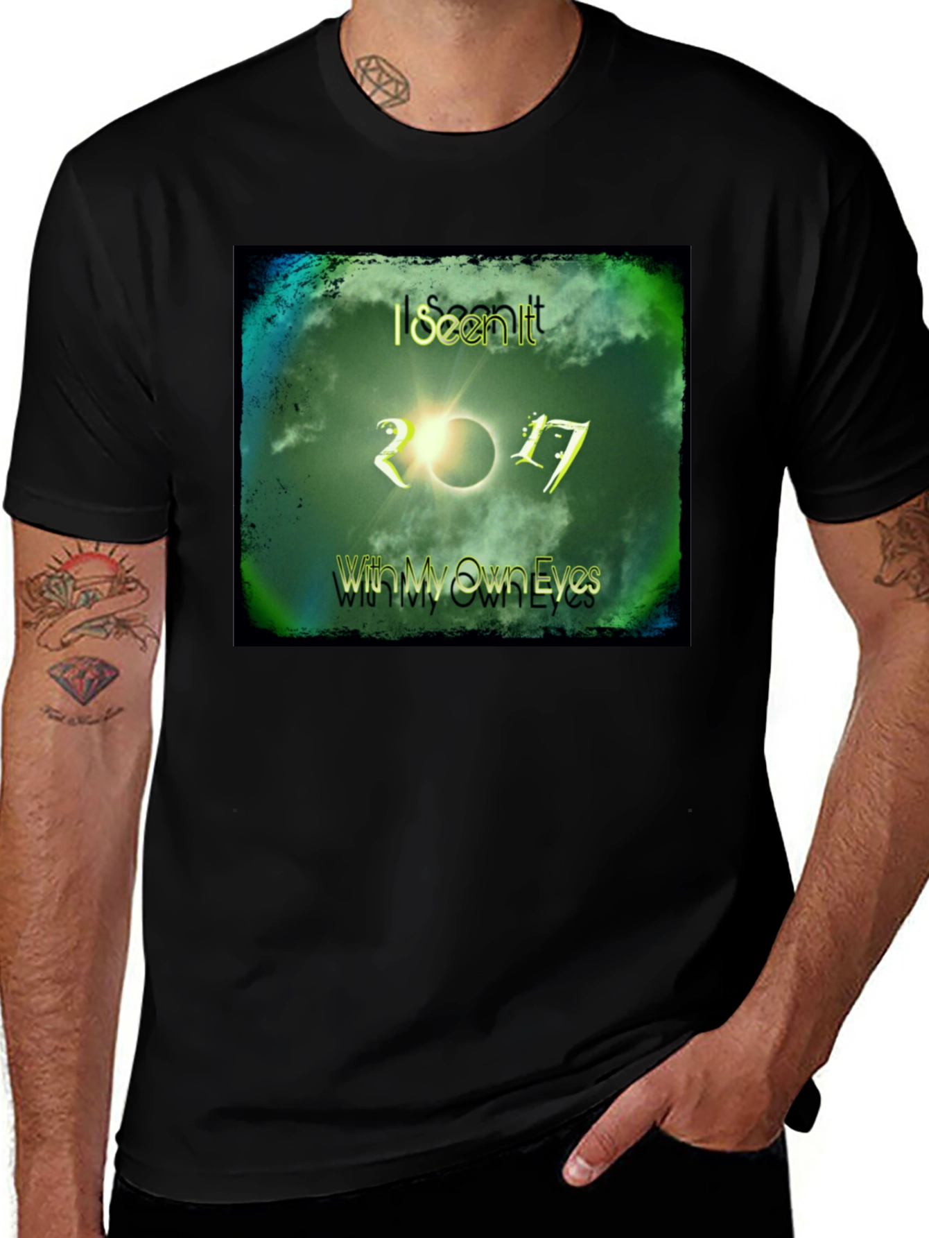 Variant 30 of Eclipse 2017 T-Shirt: I Seen It With My Own Eyes Black Tee