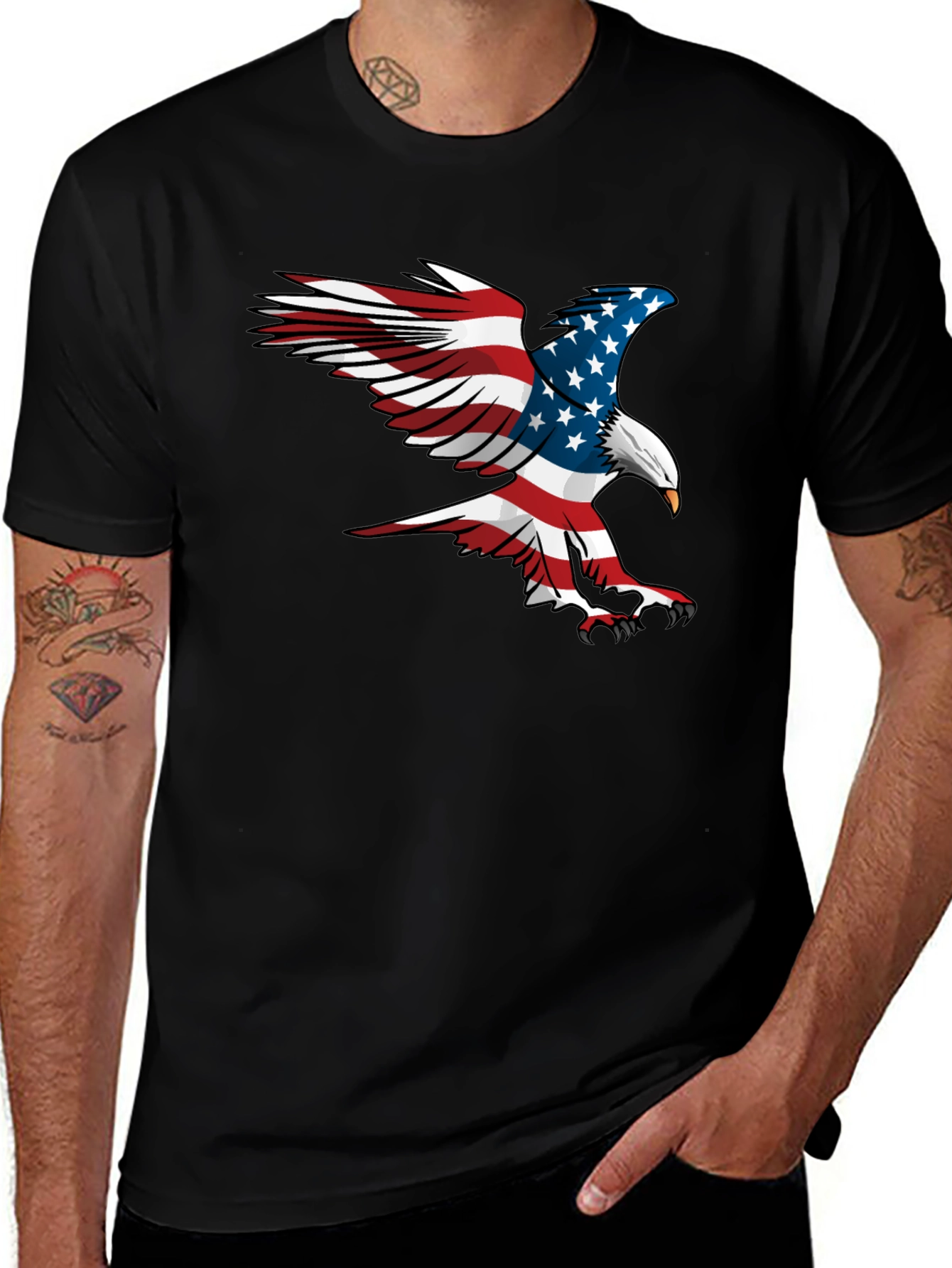 Variant 15 of American Eagle Graphic Tee - Patriotic Black T-Shirt