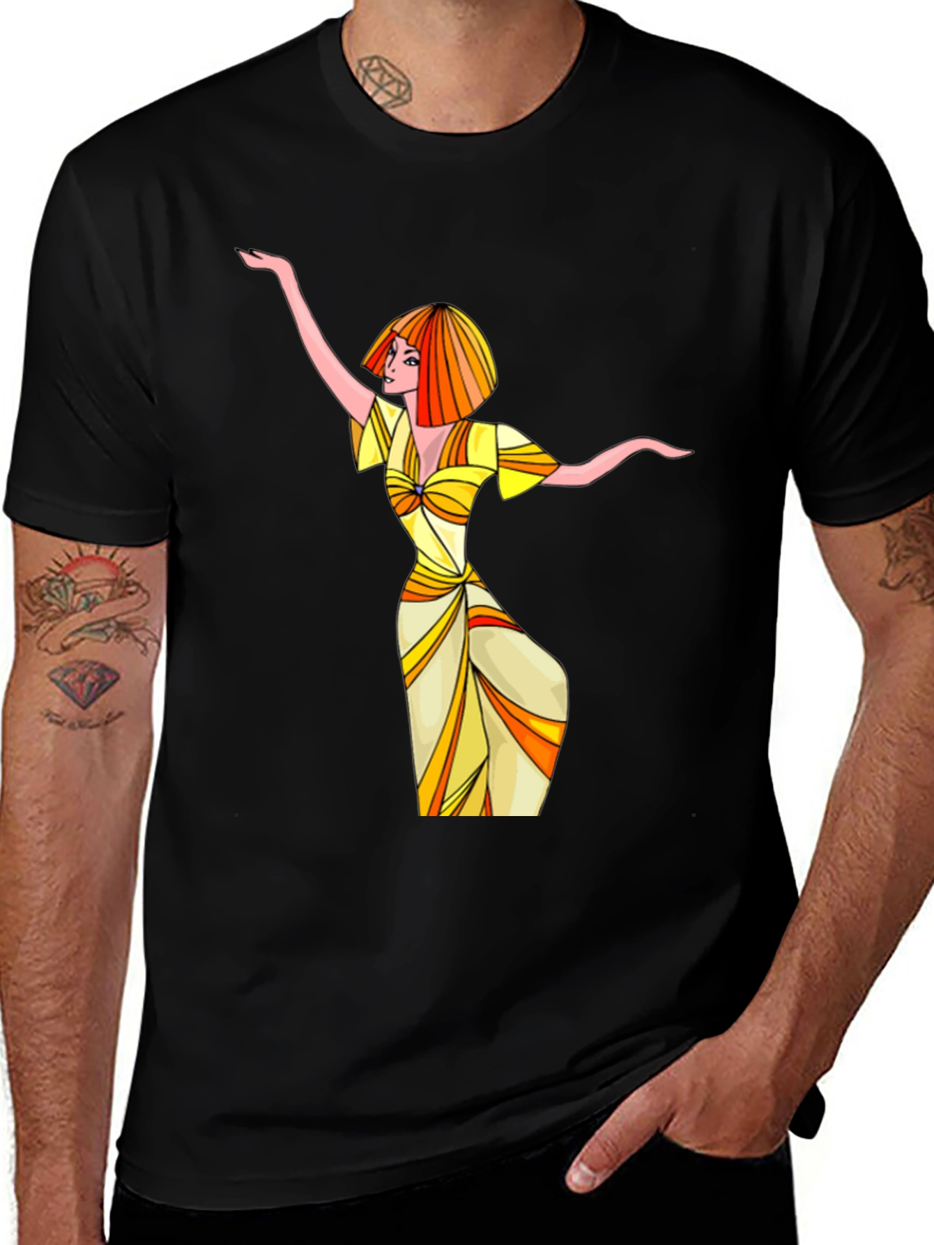 Variant 9 of Groovy Retro Woman Graphic T-Shirt