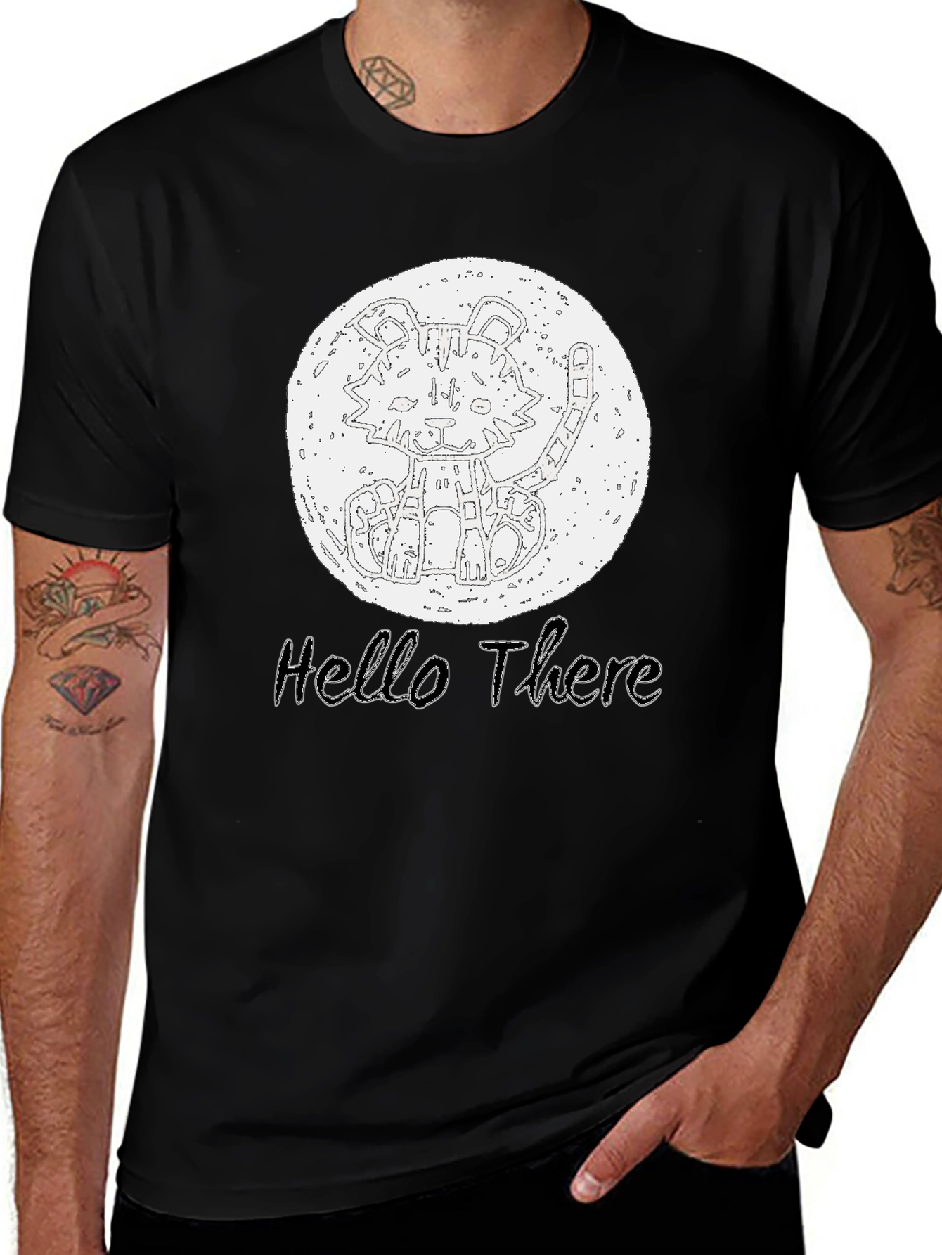 Variant 20 of Hello There Tiger Graphic Tee - Black