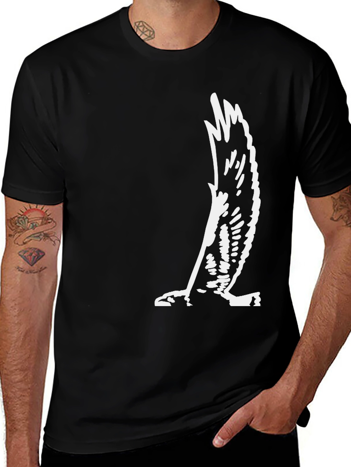 Variant 4 of Black Eagle Wing Print Tee