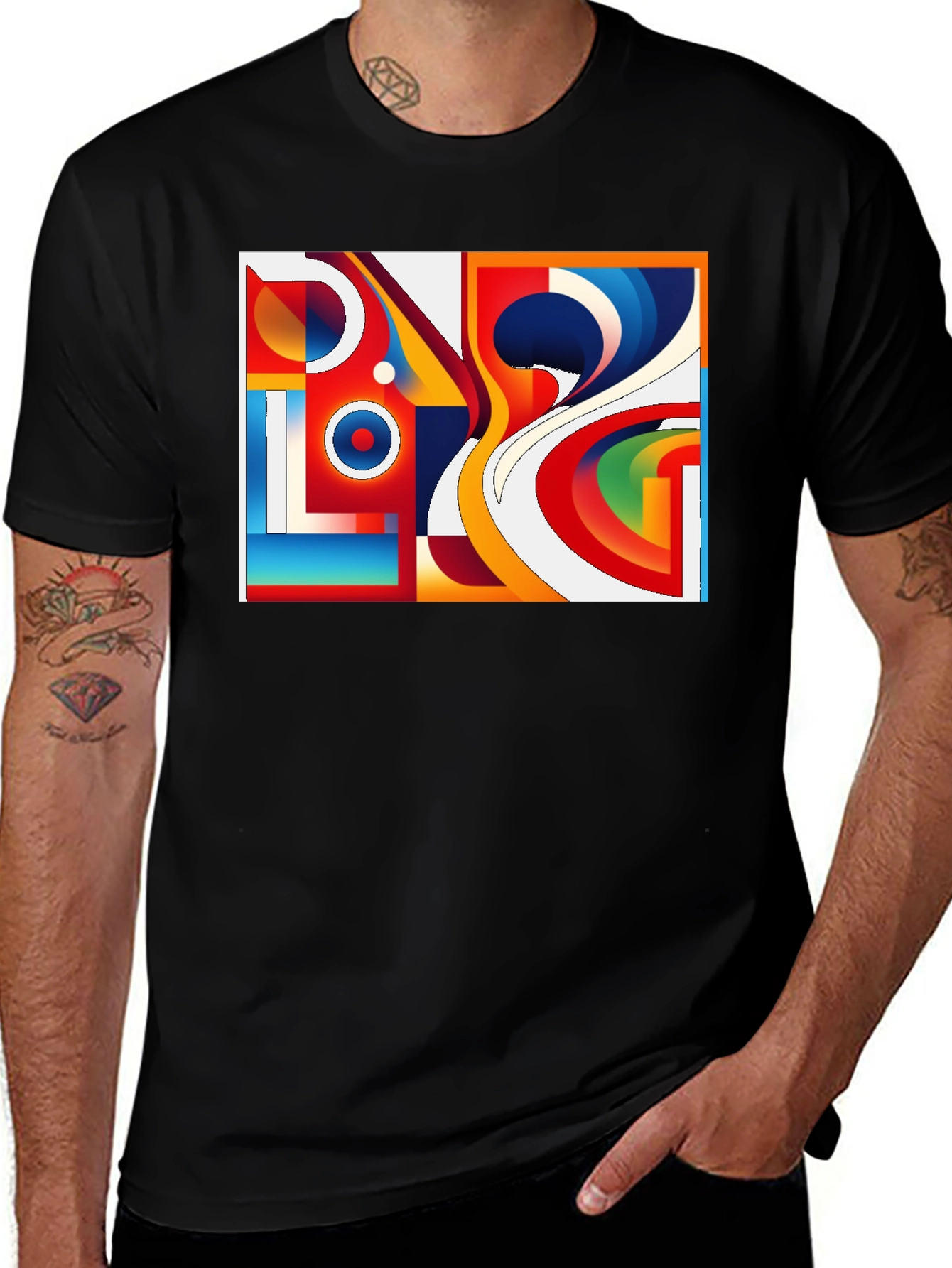 Variant 28 of Abstract Art Graphic Tee - Modern Design