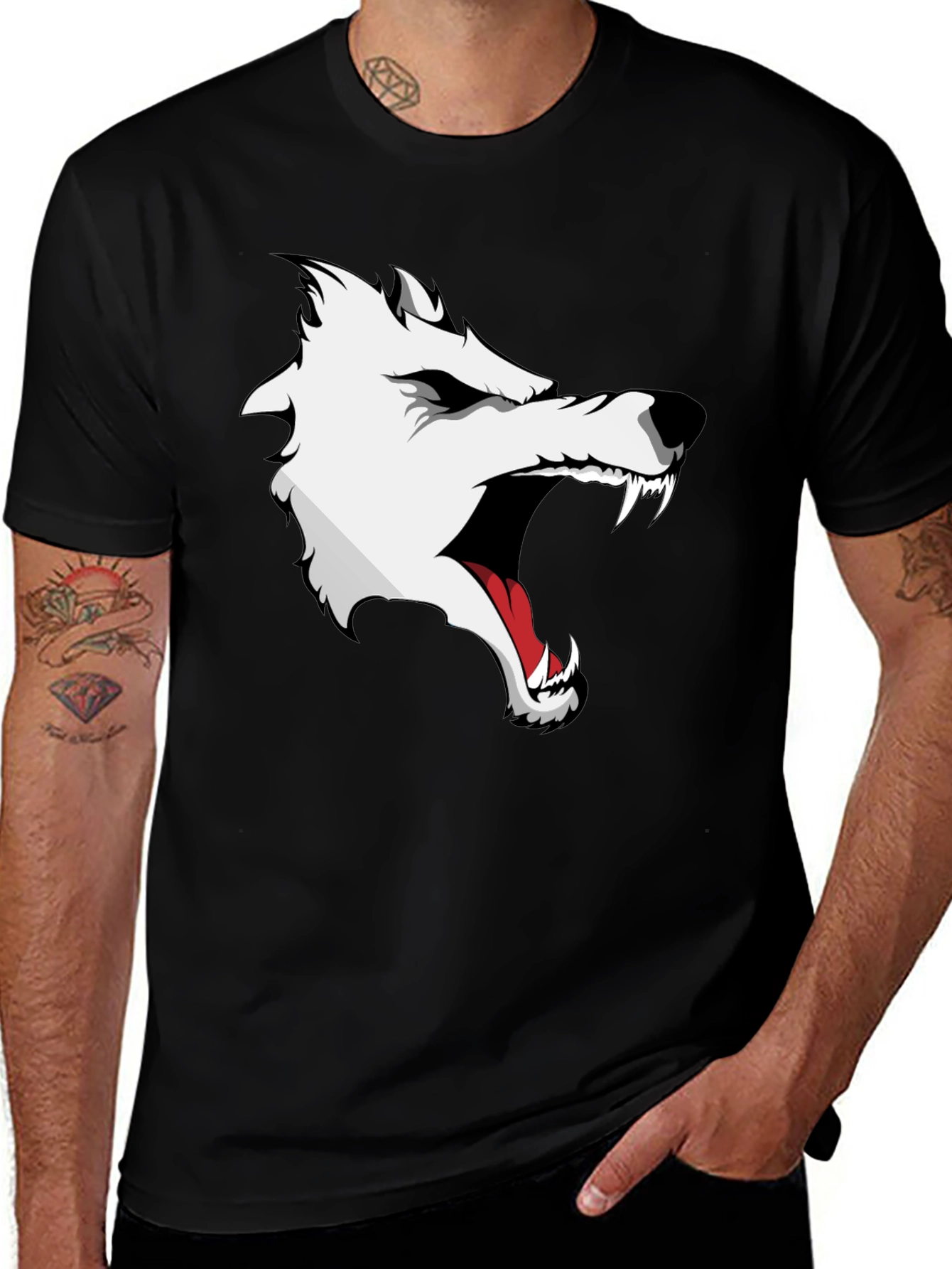 Variant 8 of Wolf Graphic Print T-Shirt - Fierce Style