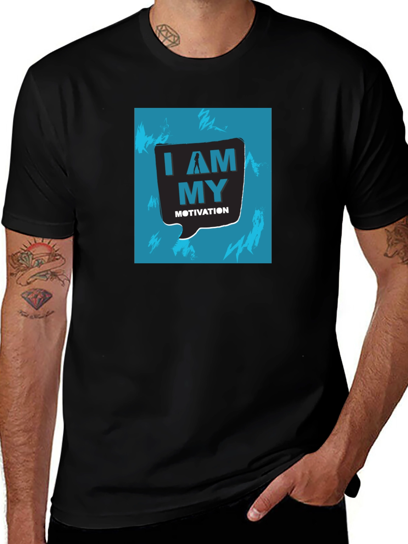 Variant 25 of Motivational Black T-Shirt - I AM MY MOTIVATION