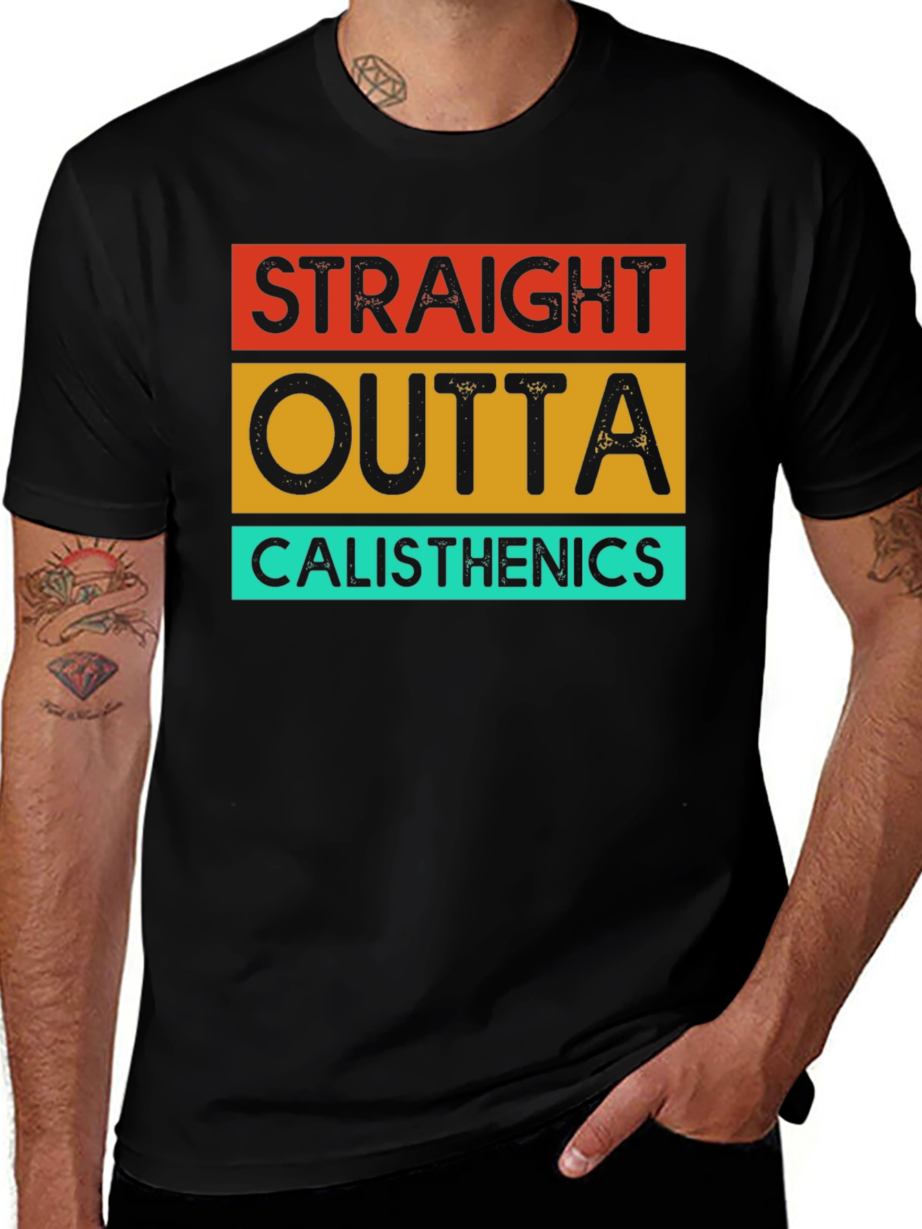 Variant 21 of Straight Outta Calisthenics T-Shirt - Black