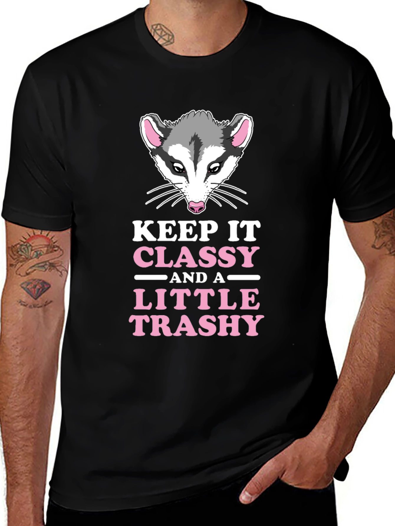 Variant 24 of Keep it Classy Raccoon Graphic Tee