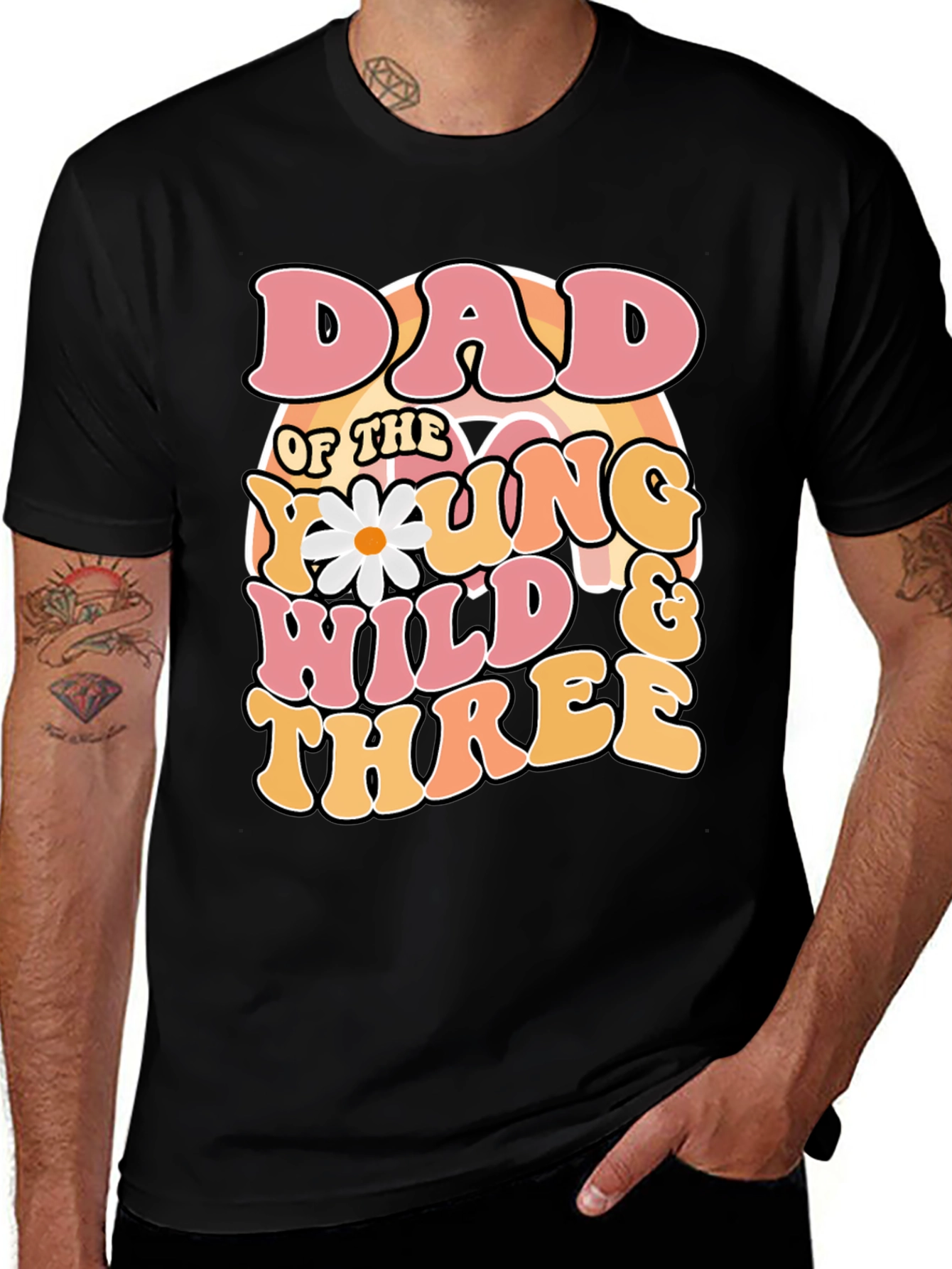 Dad of the Young Wild & Three Black T-Shirt